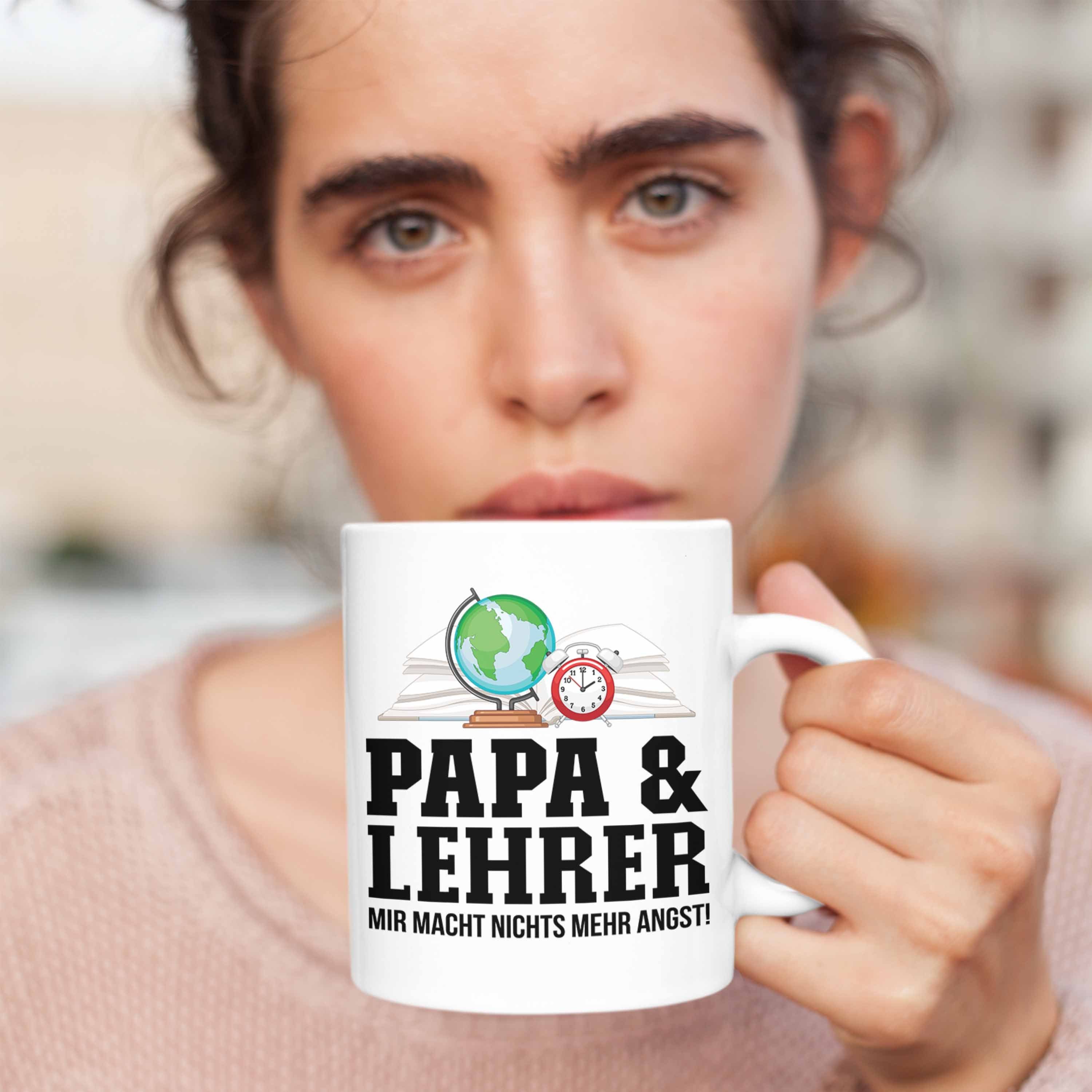 Papa Tasse Lehrer Trendation Geschenkidee und für Vater Gebur Tasse Trendation - Weiss Lehrer