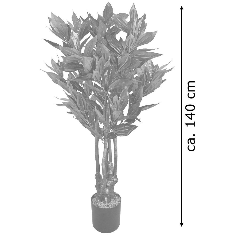 Kunstbaum mit Pflanze cm, 140 Künstliche Kunstbaum Decovego, Kunstpflanze cm Echtholz 140 Höhe