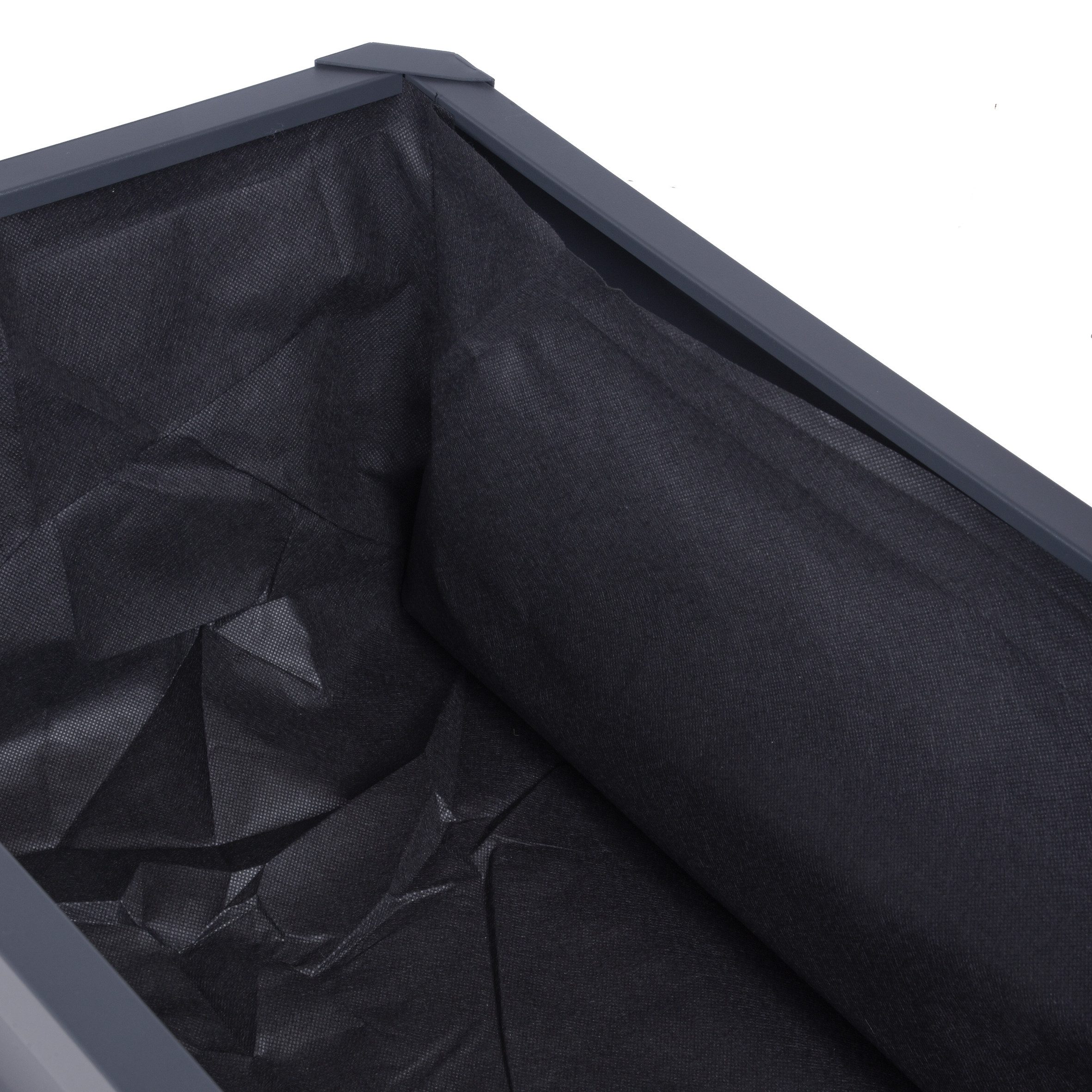 Spetebo Hochbeet Metall Hochbeet anthrazit mit Pflanzenvlies - 114 x 41 cm (Stück, 1 St., Pflanzkasten), Anzucht Frühbeet mit Gitterablage