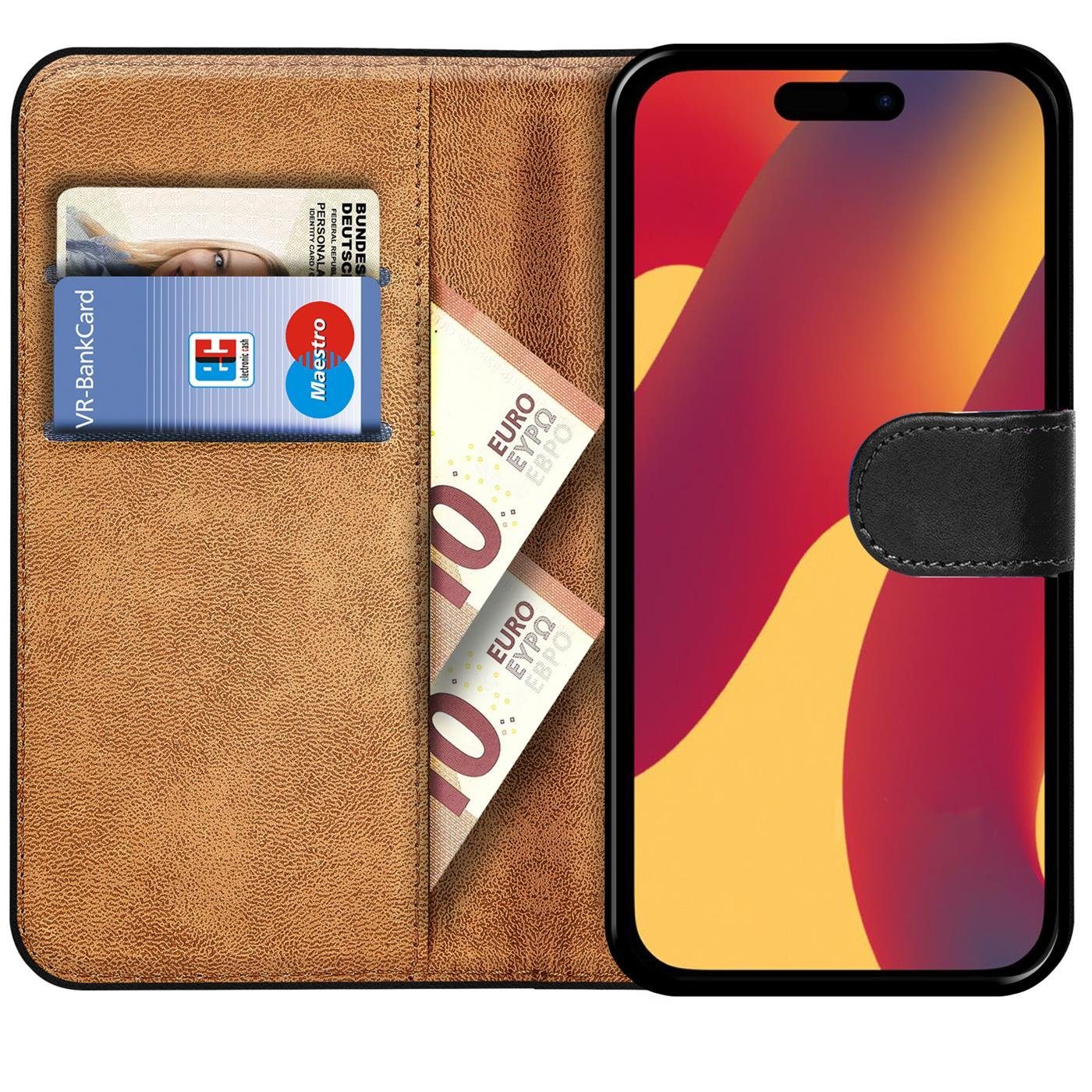 CoolGadget Handyhülle Wallet Klapp Tasche Book Case für Apple iPhone 15 Pro Max 6,7 Zoll, Hülle Klapphülle Flip Cover Etui Schutzhülle