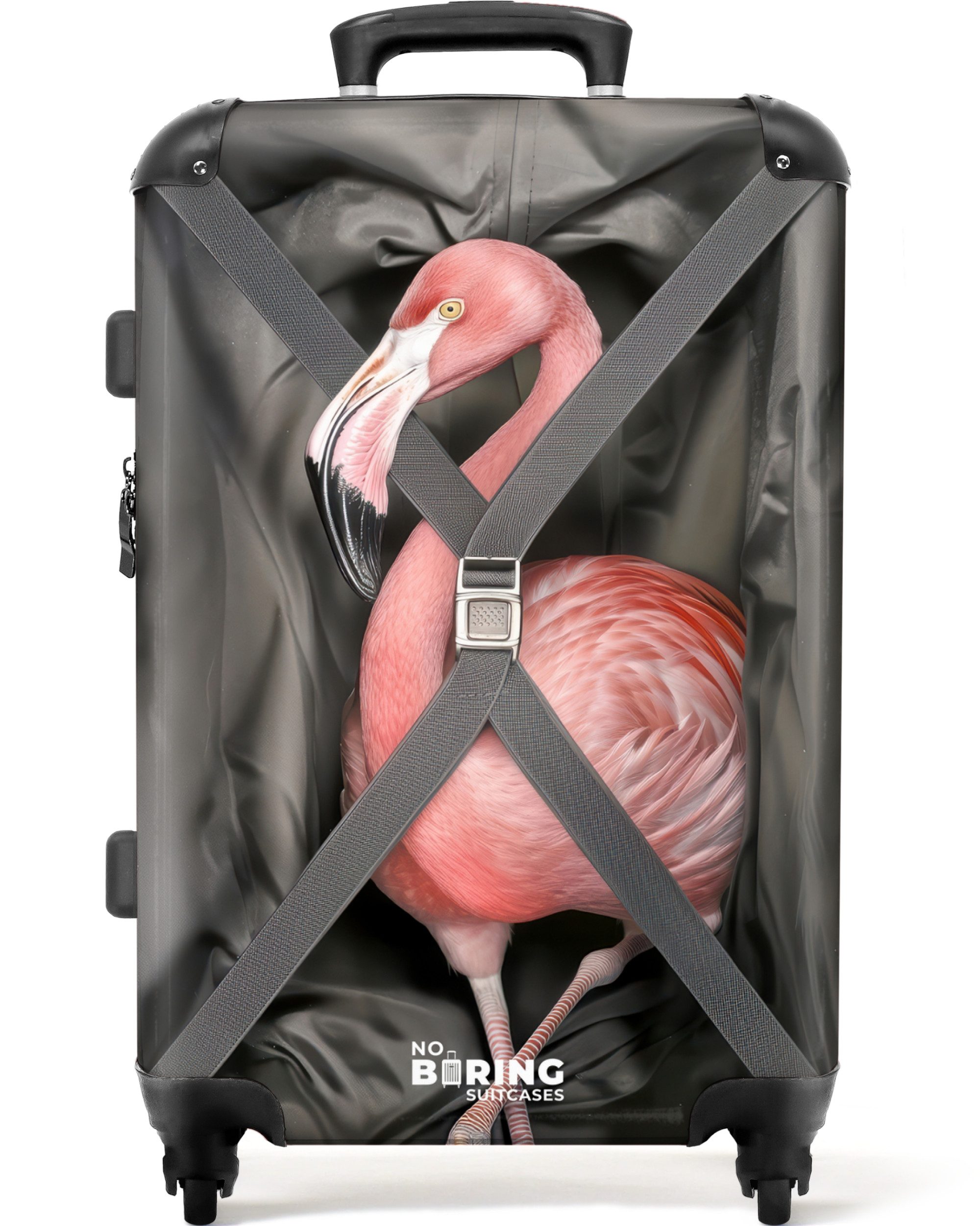 NoBoringSuitcases.com© Hartschalen-Trolley Flamingo auf dem Weg günstig online kaufen