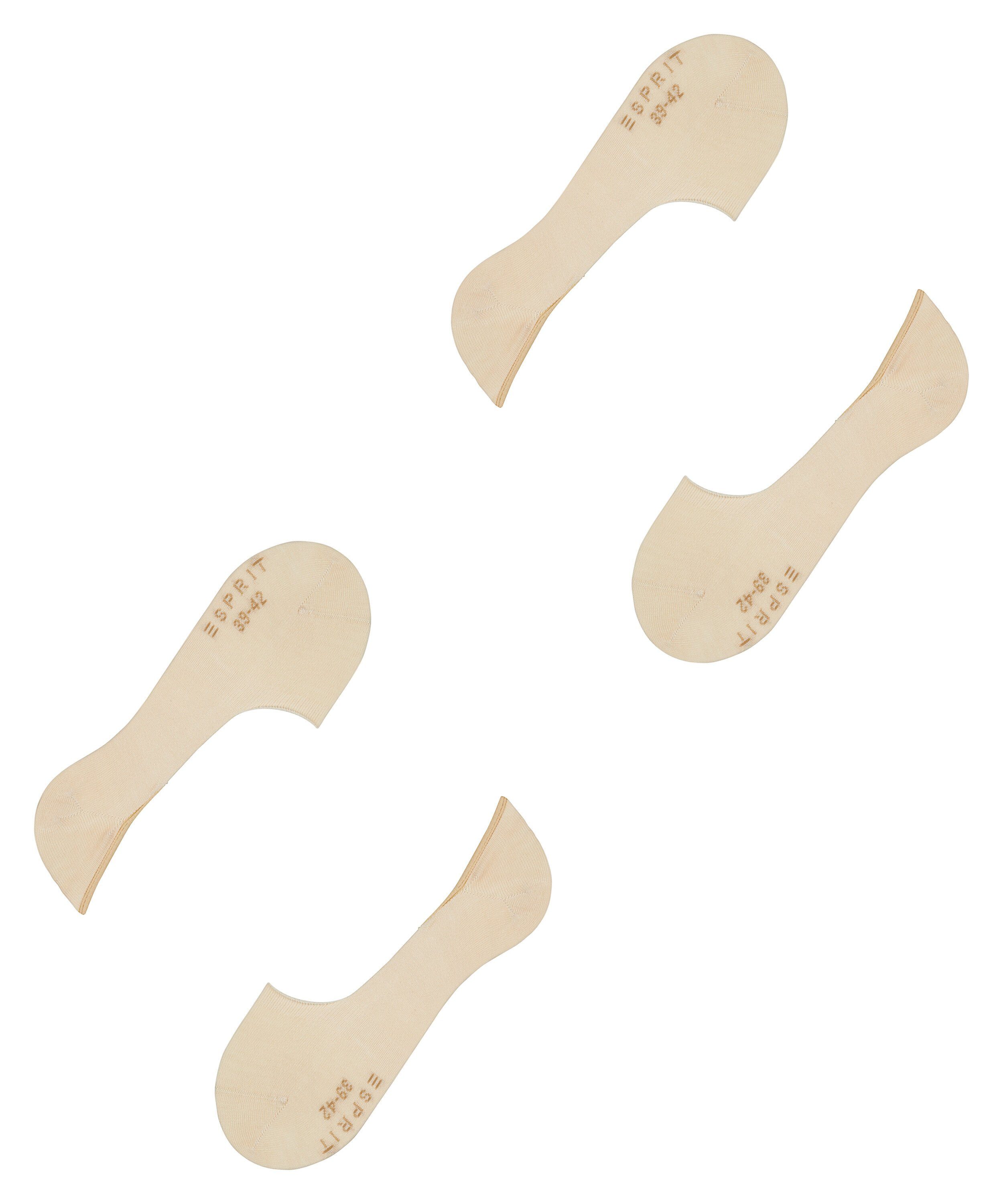 Esprit Füßlinge Basic Uni 2-Pack Füßlinge (2-Paar) aus hautschmeichelnder Baumwolle