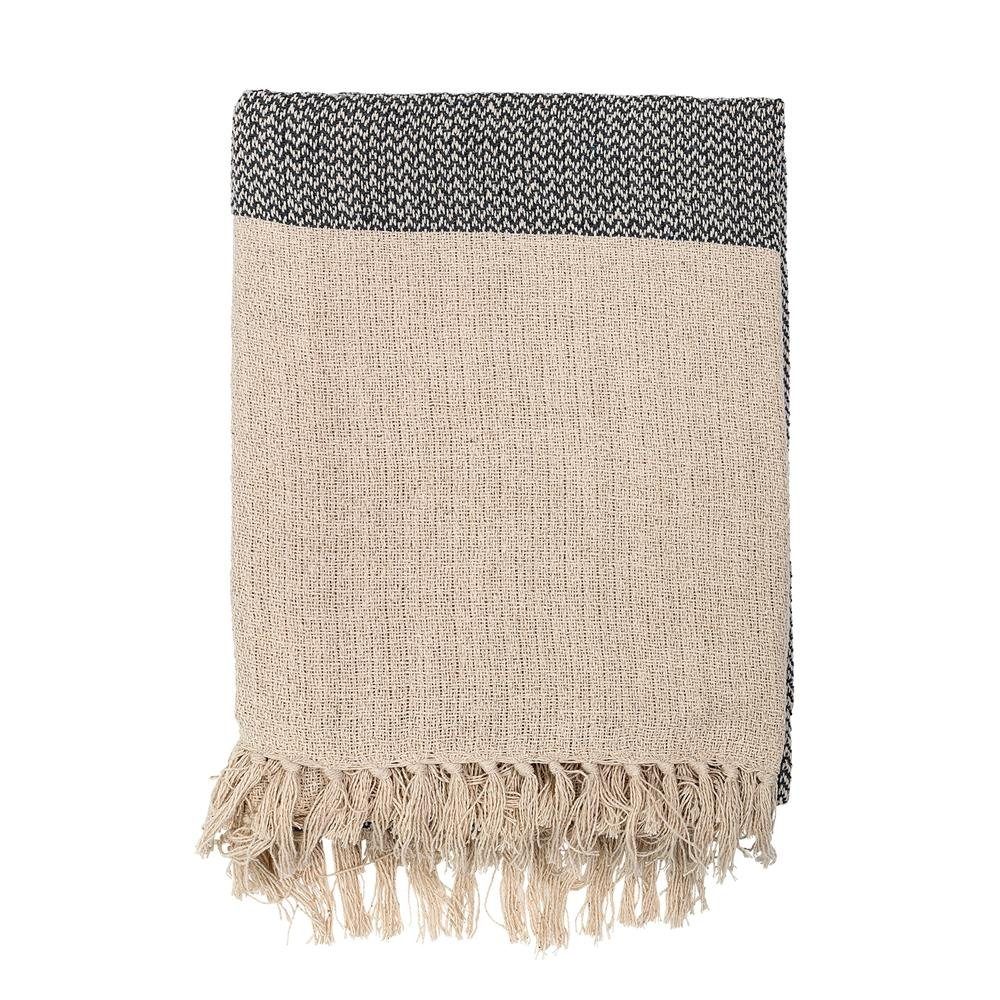 Wohndecke Decke - Natur, Bloomingville, garngefärbt, günstig online kaufen