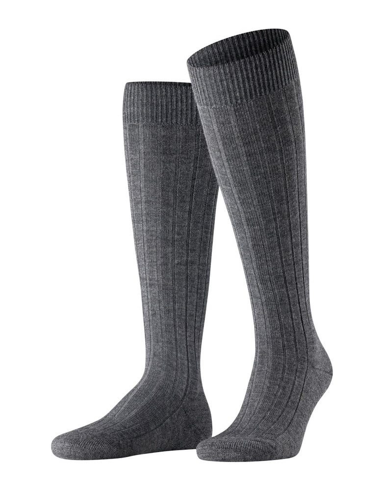 Kniestrümpfe Teppich im Schuh (klimaregulierende Merinowolle) dunkelgrau Herren