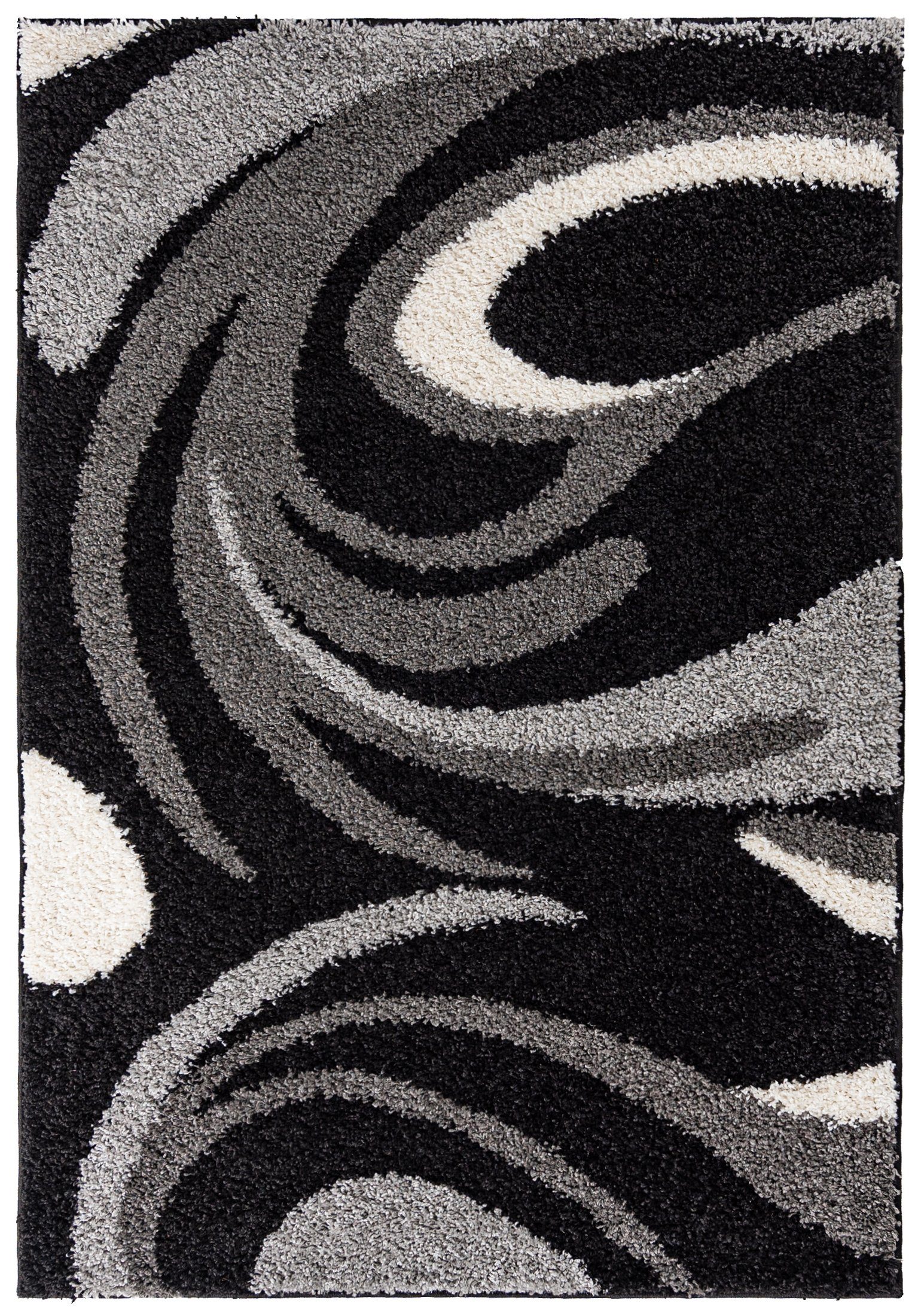 Mazovia Hochflor-Teppich Hochflor Shaggy Teppich für Wohnzimmer - Höhe 30 mm Grau, 60 x 100 cm, Pflegeleicht, Geometrische, Langflor, Rechteckig, Weich