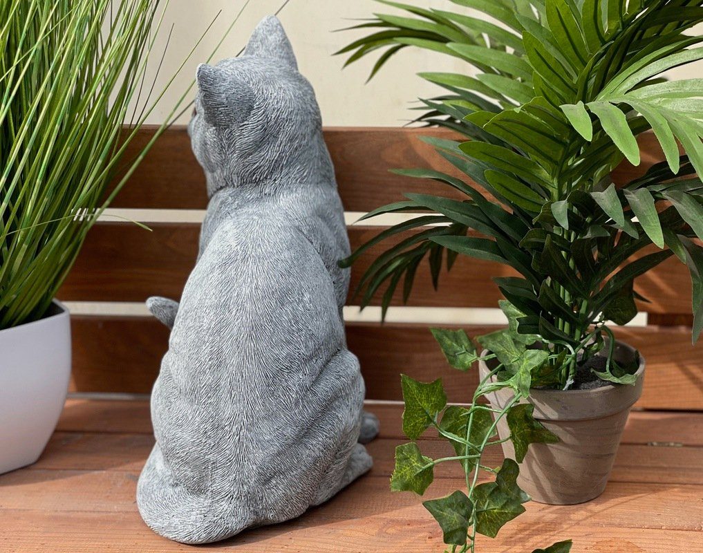 Stone and Style Gartenfigur Steinfigur Katze sitzende