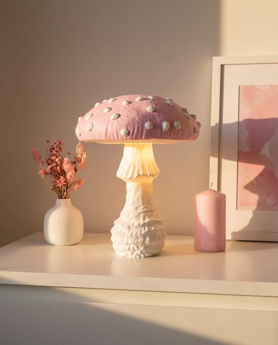 Roomberry LED Tischleuchte Fliegen Pilzlampe – Magische Tischlampe in Fliegenpilz-Design, LED wechselbar, Kalt-Weiß bis Warm-Weiß einstellbar, LED, dimmbar, Licht einstellbar kalt-weiß bis warm weiß