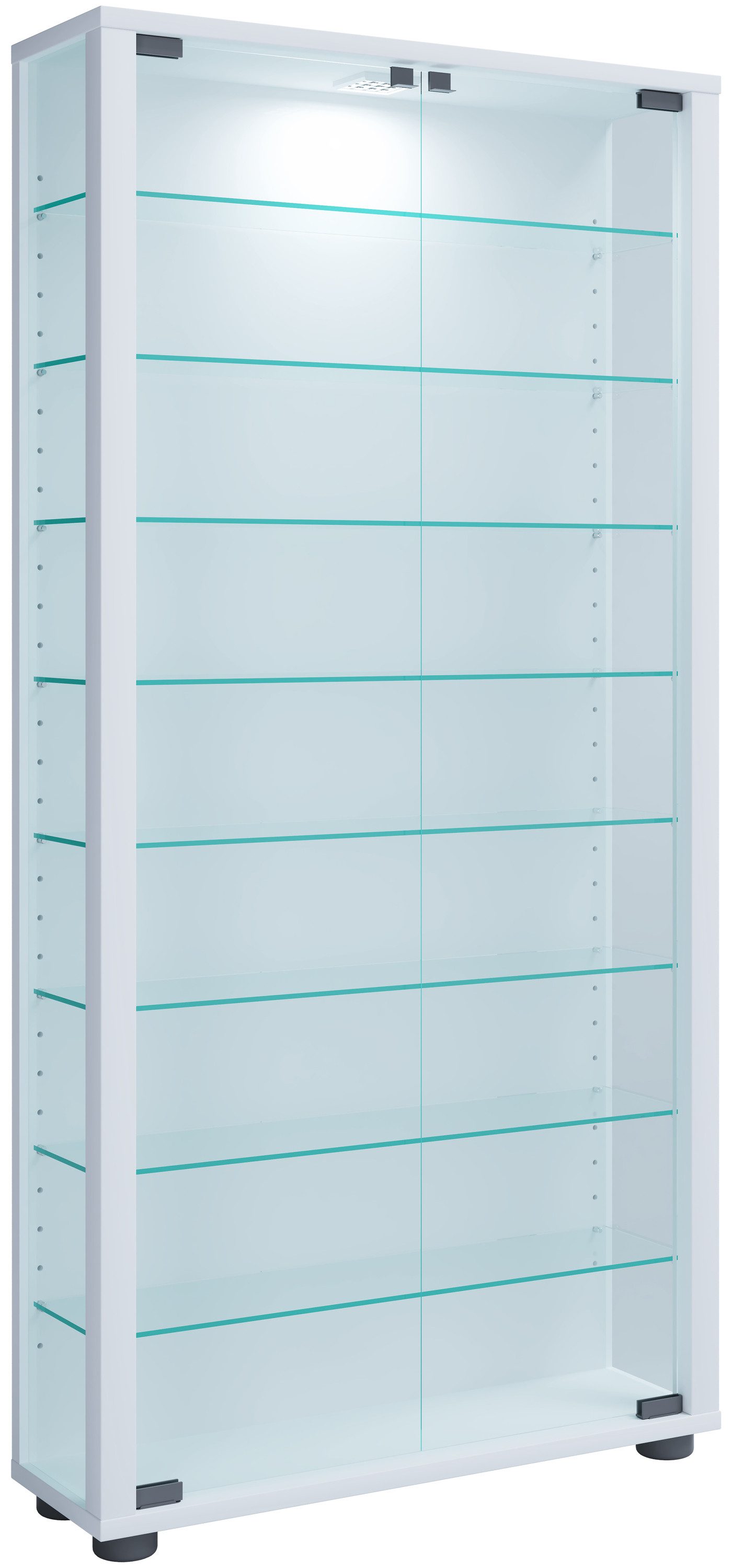 VCM Standvitrine Holz Glas Stand Vitrine Sammelvitrine Lumo Maxi