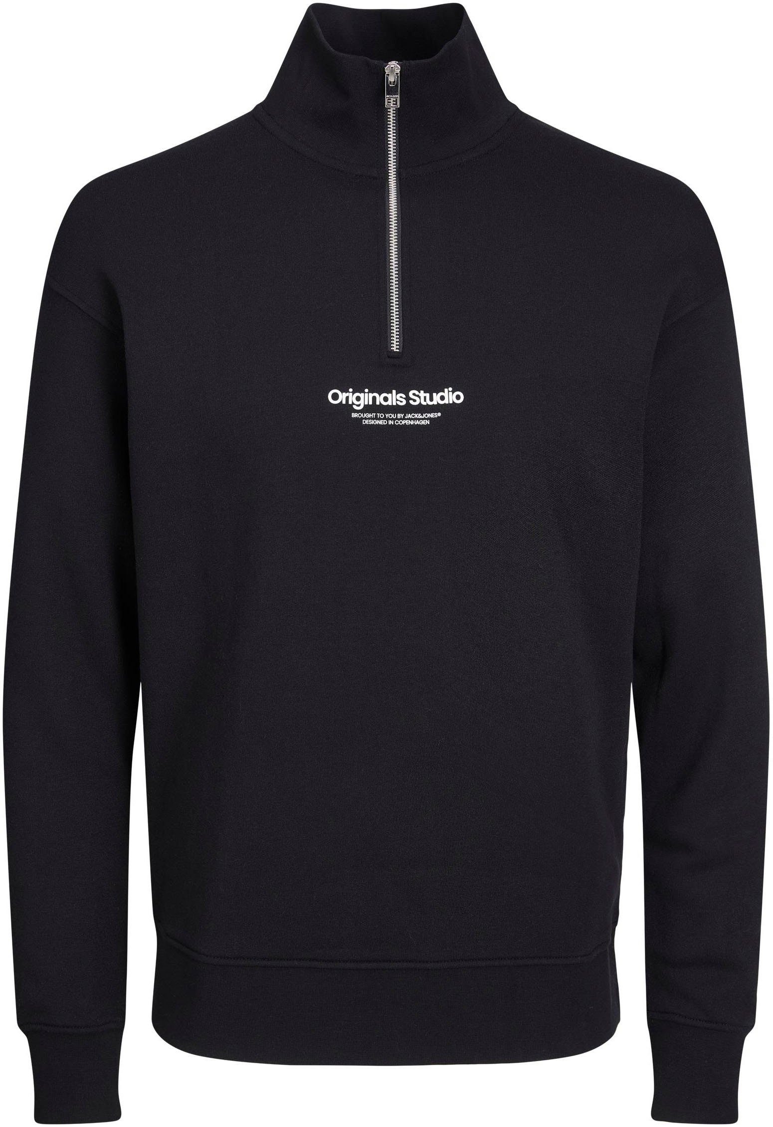 Jack & Jones Sweatshirt JORVESTERBRO ZIP SWEAT black QUARTER HN SN