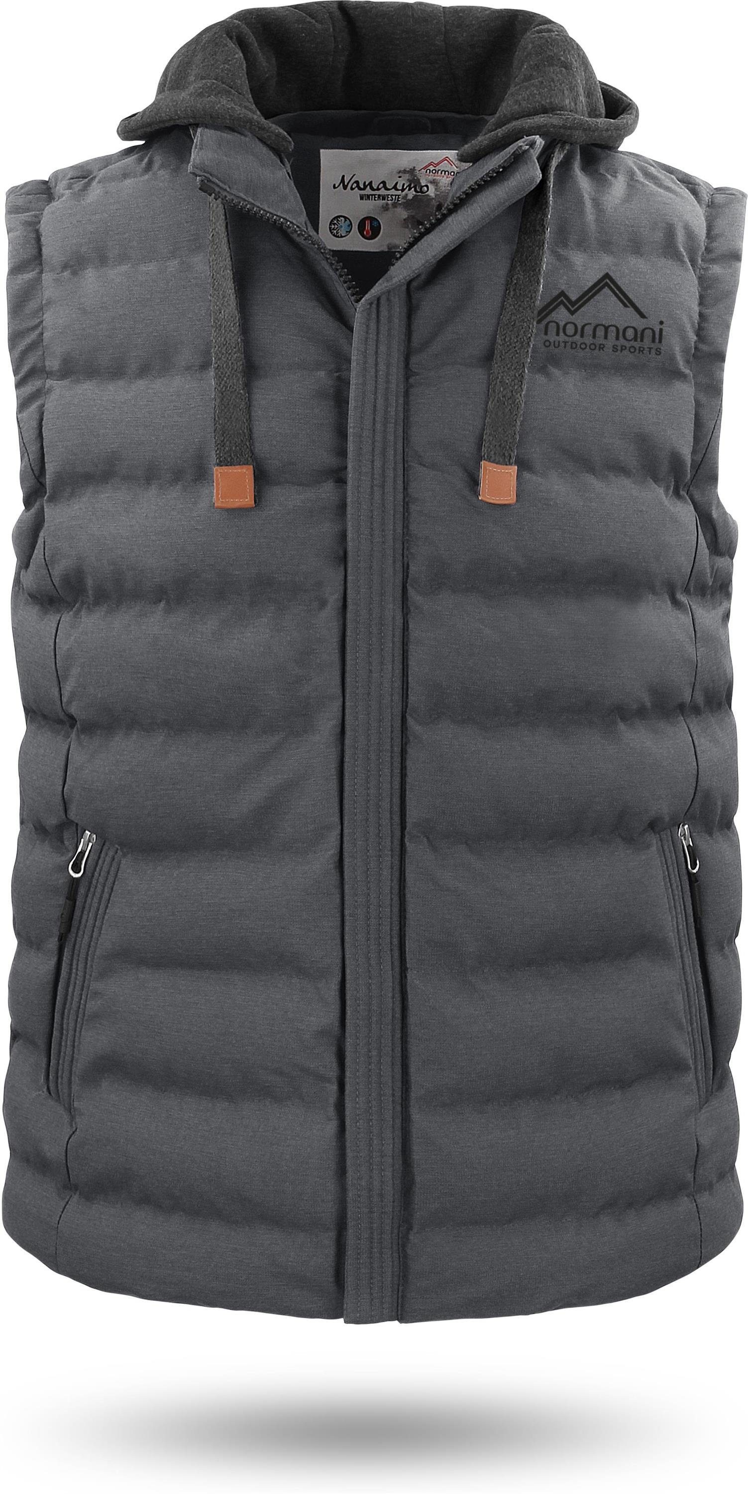 normani Funktionsweste Herren Winter-Steppweste Nanaimo Wattierte Winterweste - winddichter Bodywarmer Weste mit Kapuze