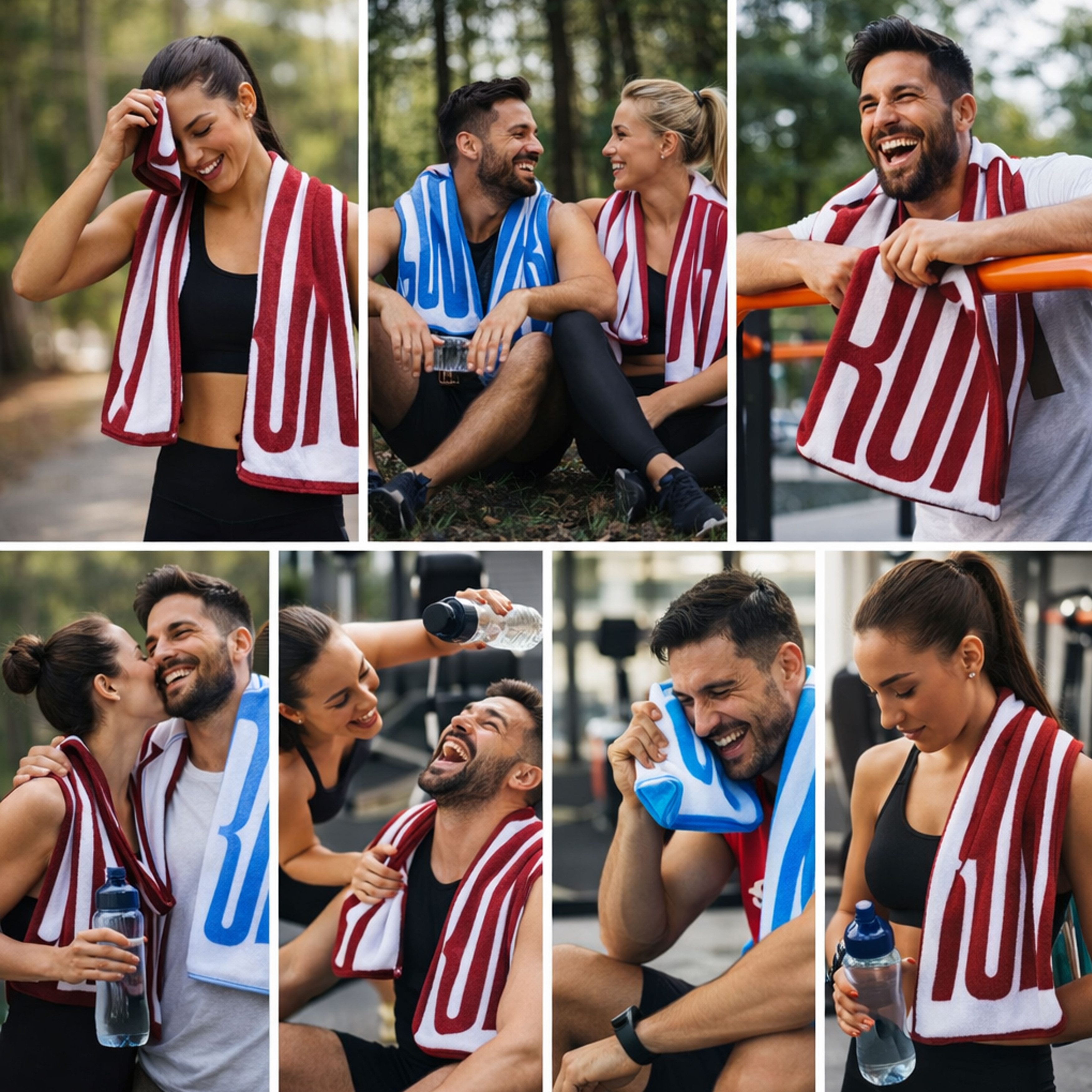 Zwoltex Sporthandtuch Run Fitnesshandtuch 70x140 Türkis Weiß antibakteriell Baumwolle soft, (Sport Badetuch 70x140 für Workout weich saugstark Baumwolle pur), Ägyptische Baumwolle, weich, saugstark, antibakteriell, Workout