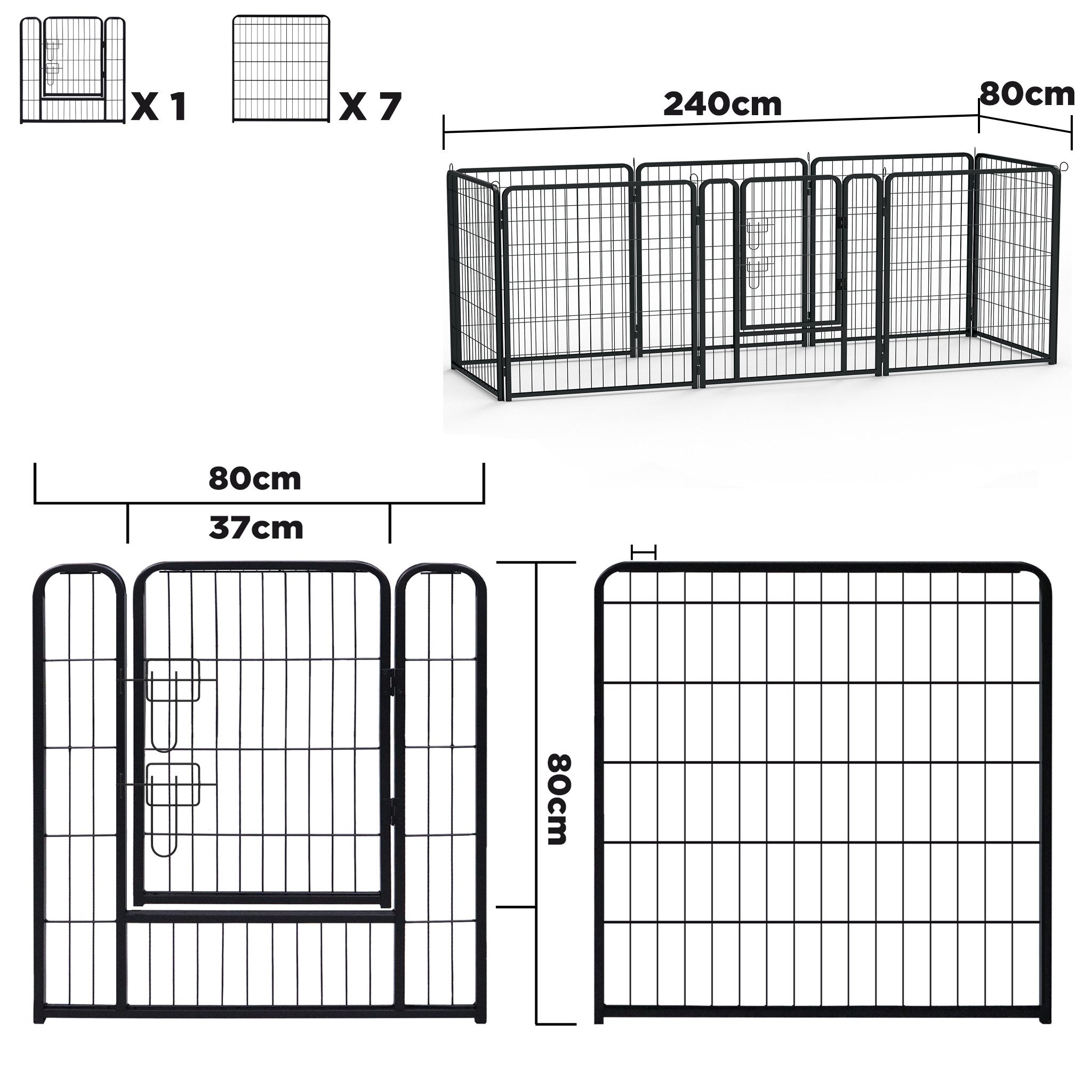 FIVMEN Freigehege Freilaufgehege faltbares Welpenauslauf mit Automatische Verriegelung, mit Tür für Hunde, Kaninchen und Kleintiere