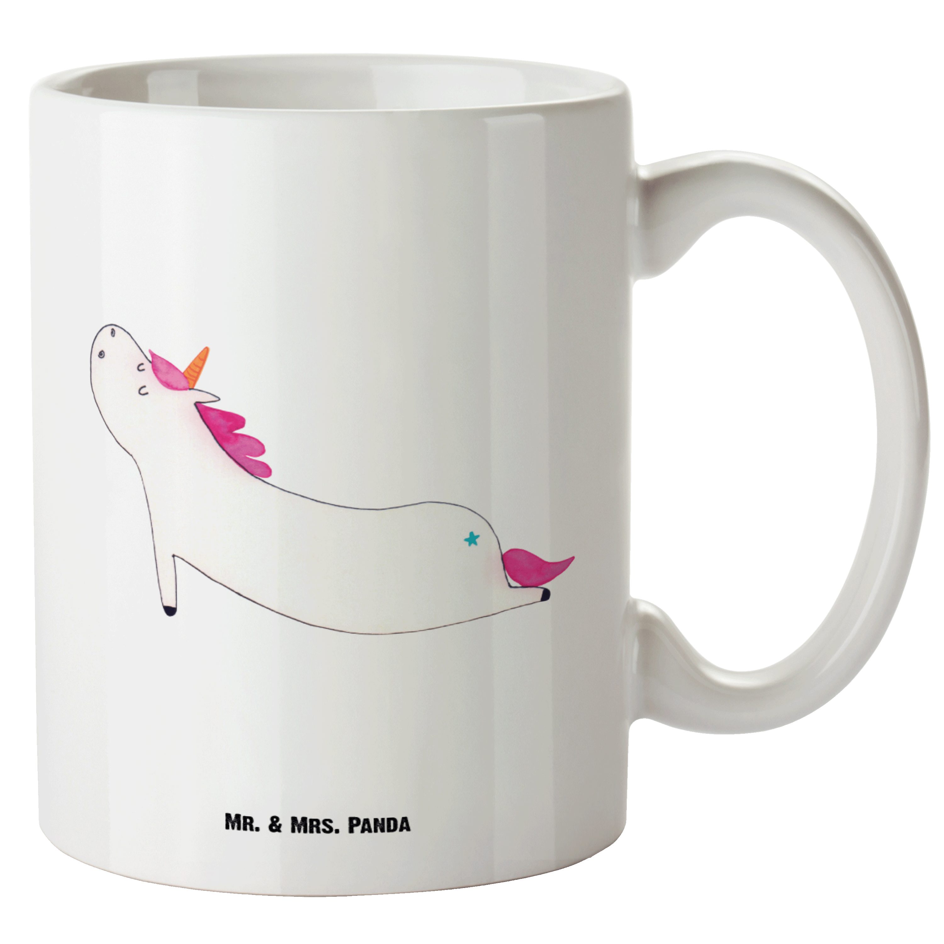 Mr. & Mrs. Panda - lustig, XL süß, Jumbo Tasse Einhorn Groß, Unicorn, Keramik - Tasse Geschenk, Yoga Weiß Tas