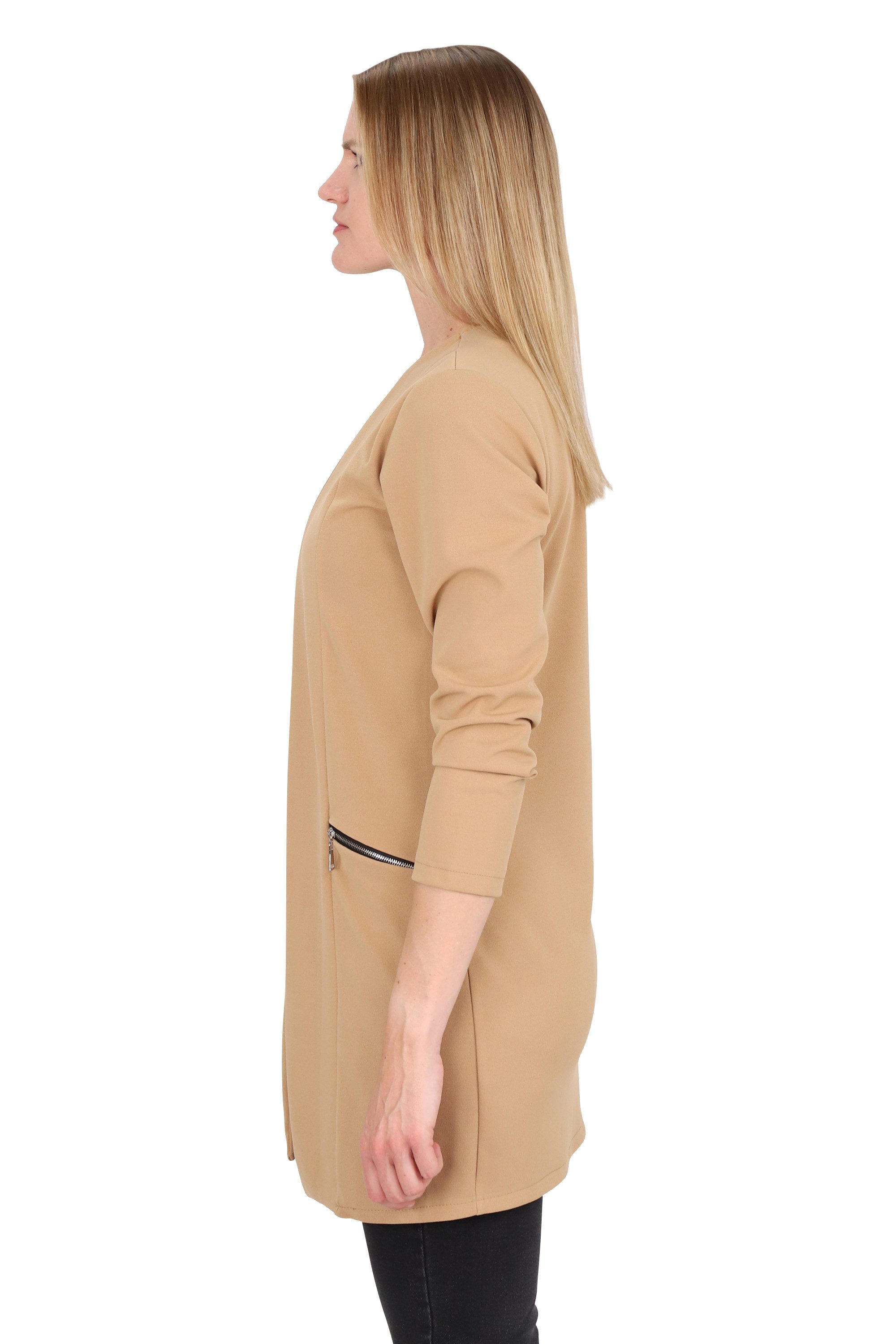 malito more than fashion Jackenblazer Long Blazer 6041 offener Long Blazer