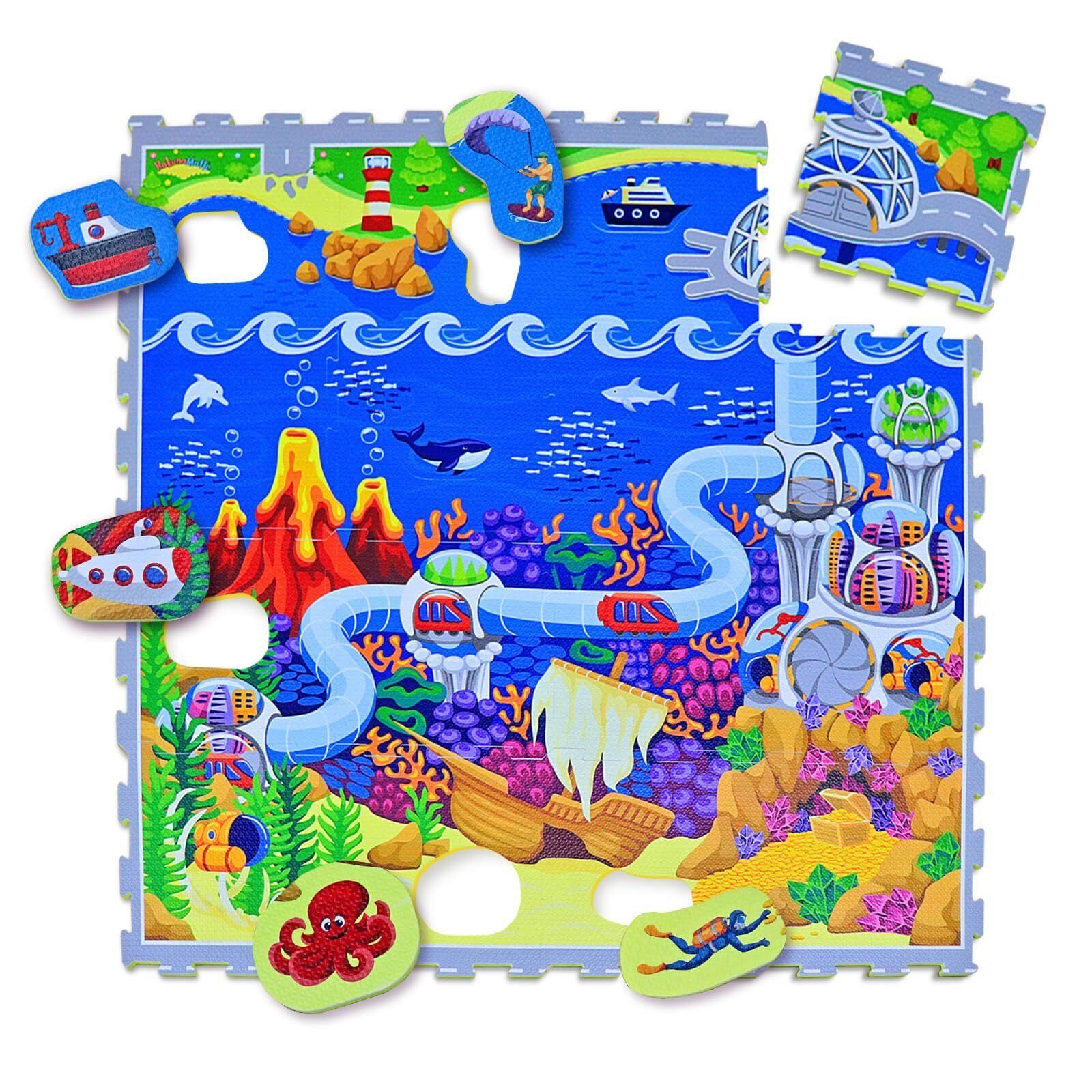 Hakuna Matte Spielmatte Puzzlematte für Babys 1,2x0,9m, 20% dickere Krabbelmatte, Spielmatte
