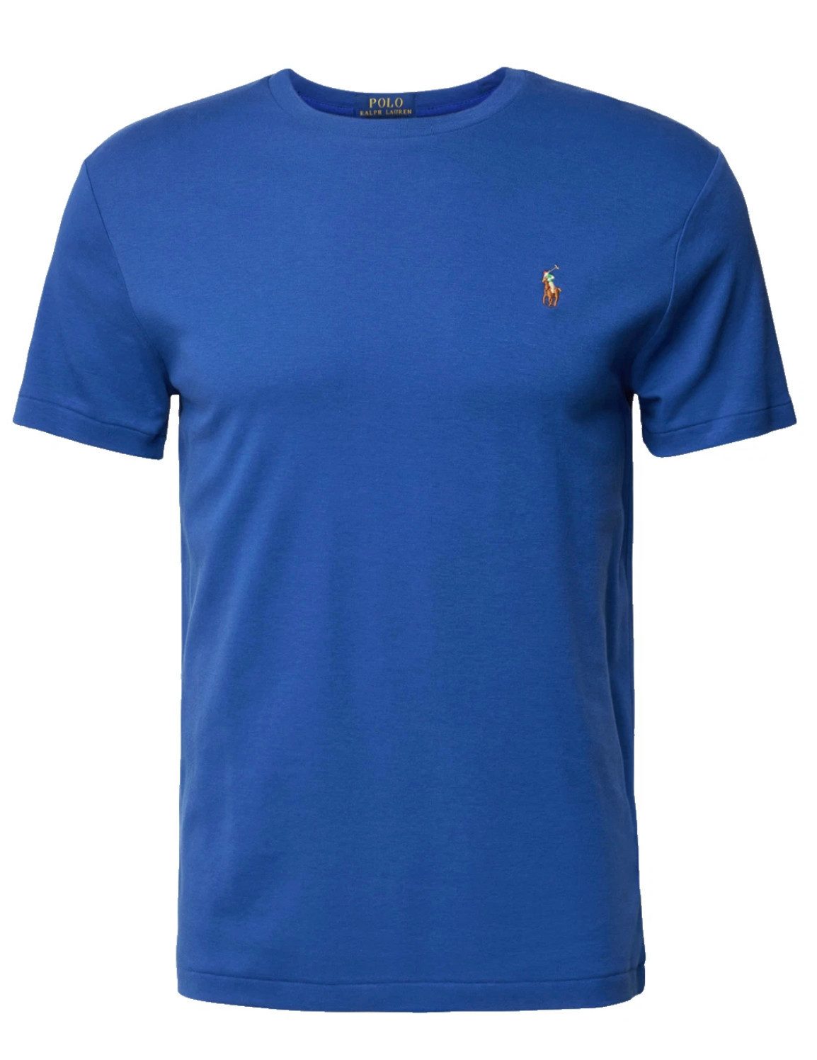 T-Shirt Herren Kurzarm Royalblau Custom Slim Fit mit Gestickte Polo