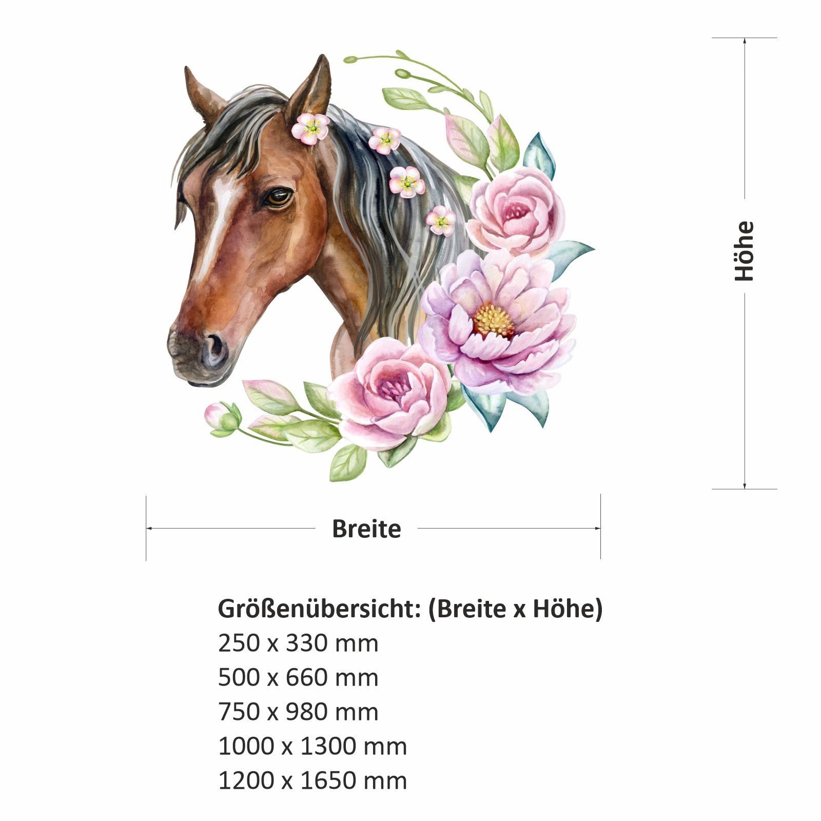 nikima Wandtattoo 237 Wandtattoo Pferd Kopf braun - Größe 250 x 330 mm (PVC günstig online kaufen