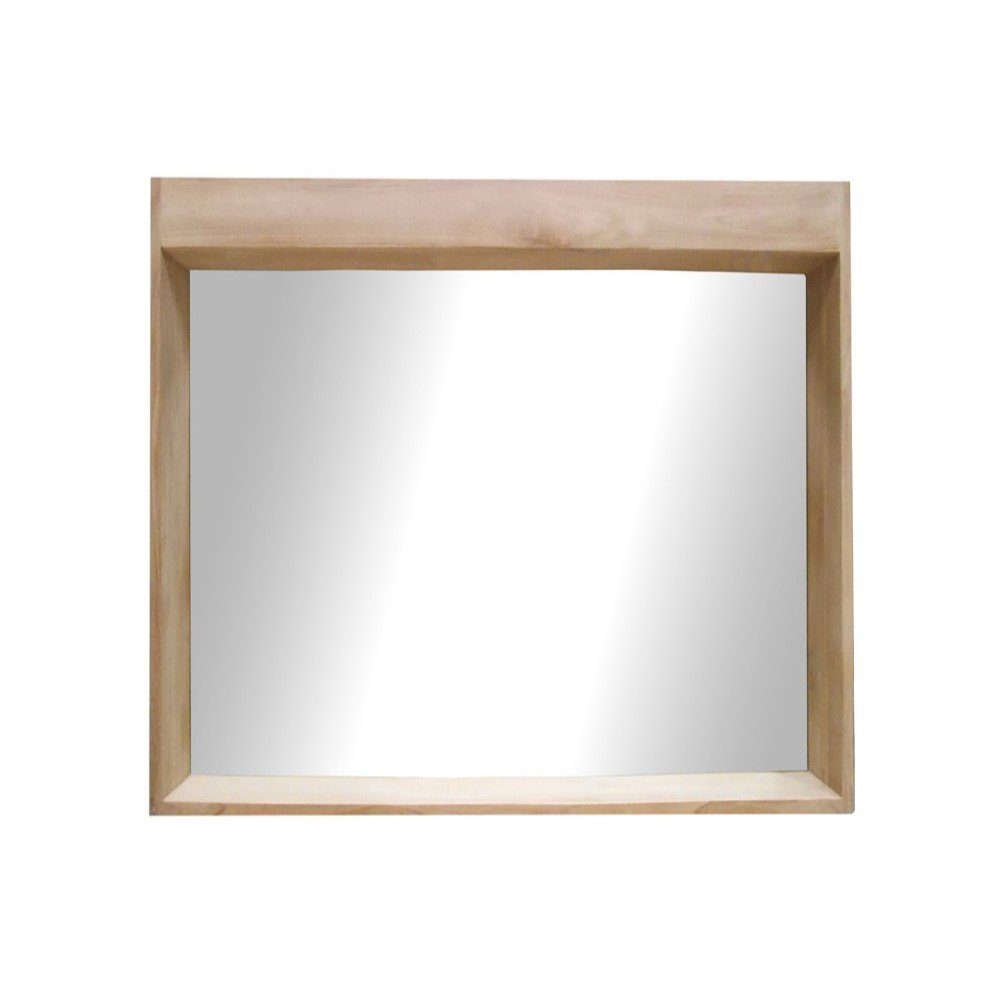 Teako Design Wandspiegel Spiegel Septimia mit Ablage Teak Massivholz - Breite: 140 cm (1-St)