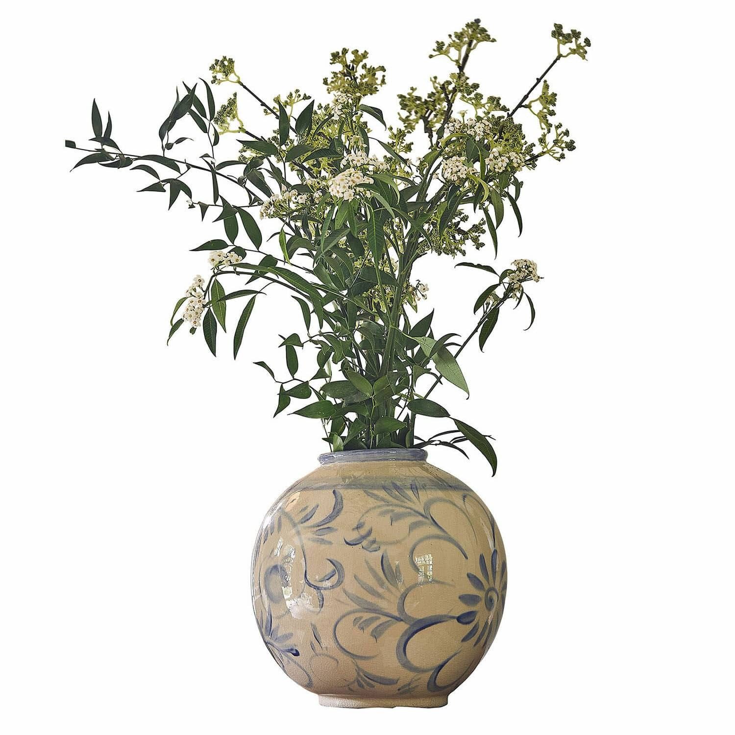 Tischvase Vase Oviren weiß/blau