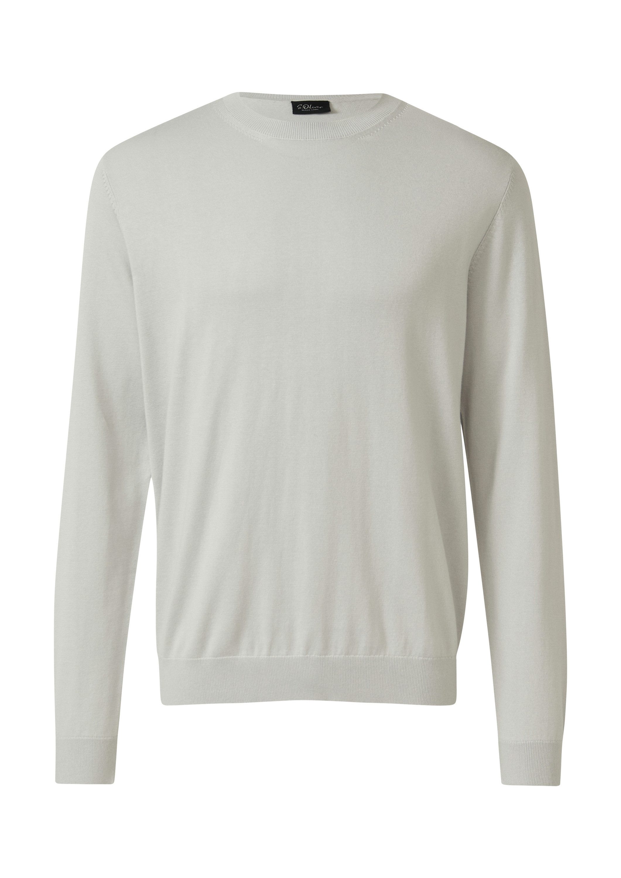 s.Oliver Longpullover Strickpullover Edler Feinstrick-Pullover aus Baumwollmix