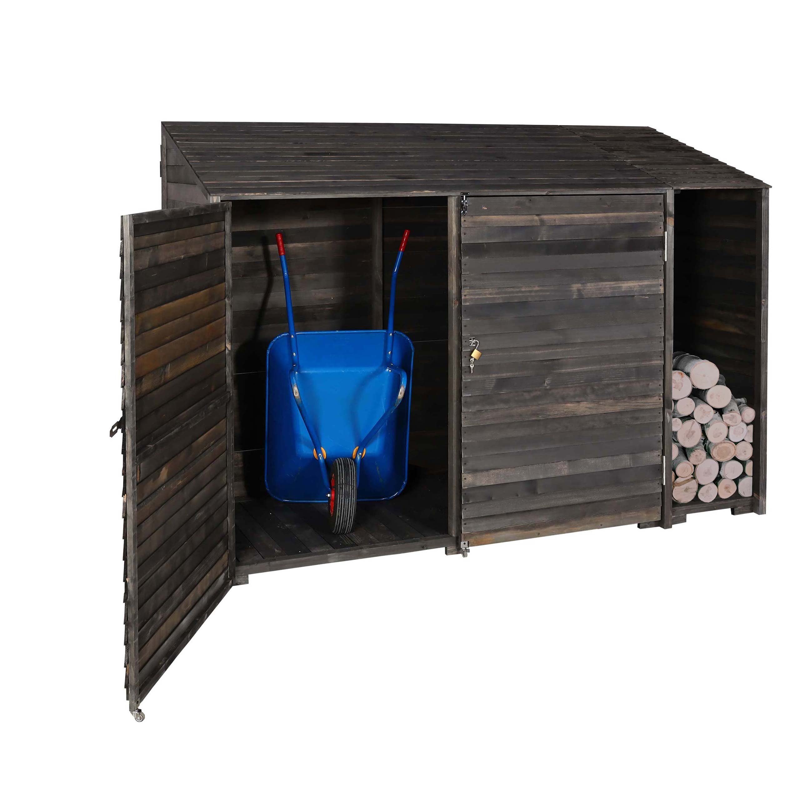 MCW Gartenhaus MCW-J75, BxT: 250x93 cm, Stabile Konstruktion, Leichtes Öffnen der Türen dank Rollen