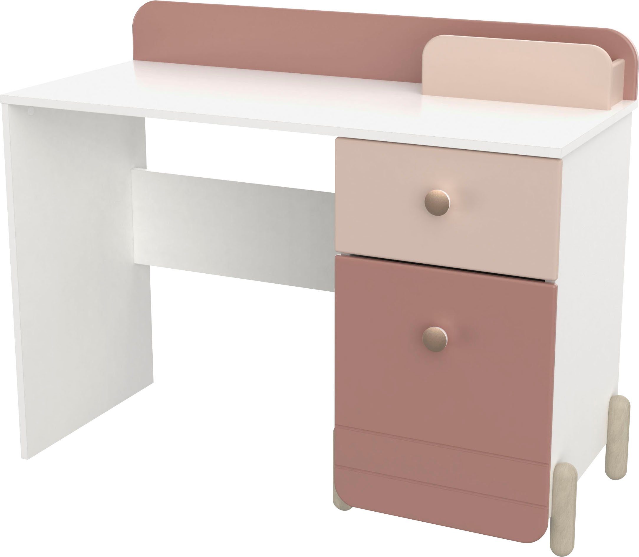 Demeyere GROUP Kinderschreibtisch Jade, Schublade, Stauraum, Runde Knopfgriffe mit Roségold-Finish – Bild 4 von 5