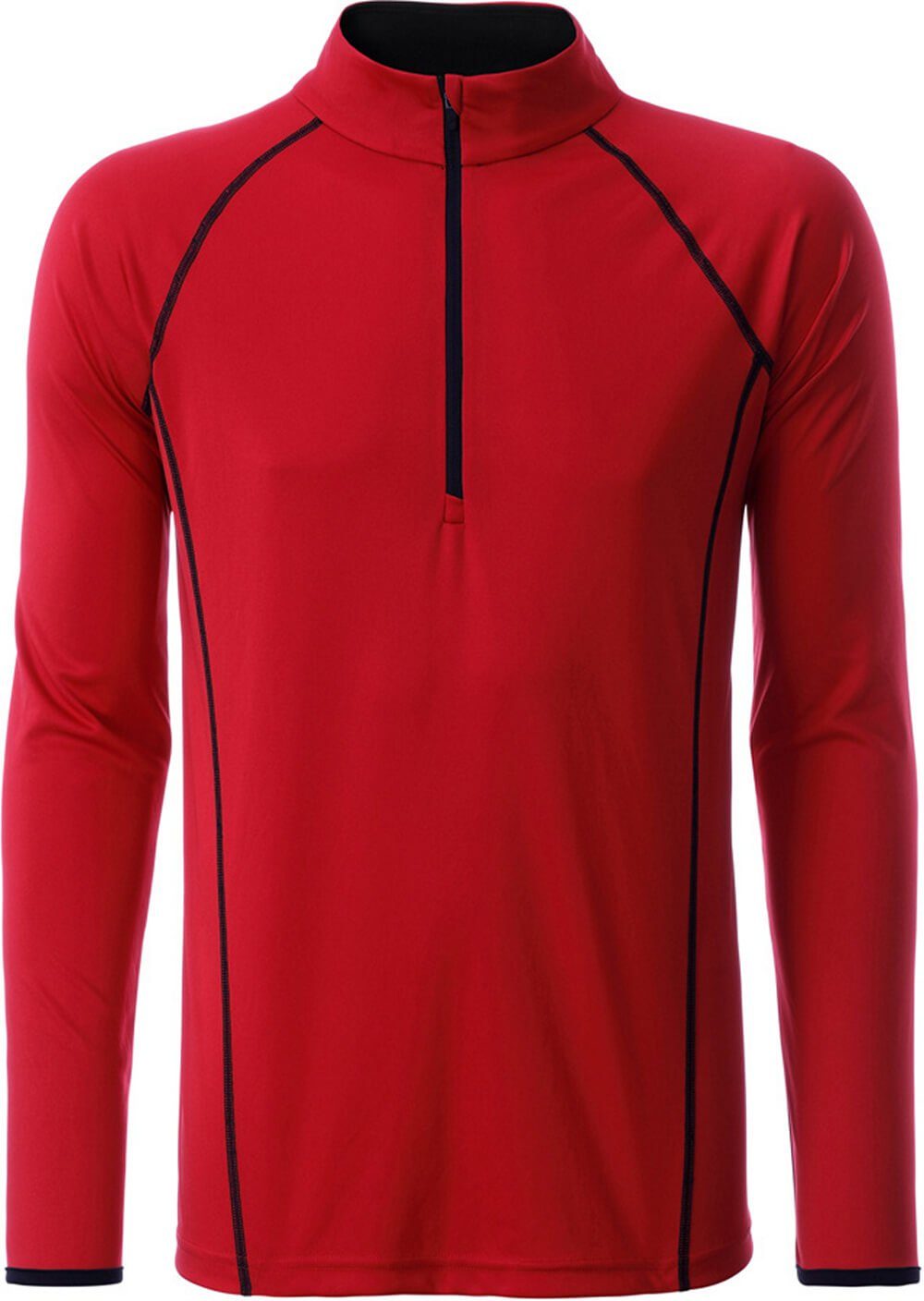 James & Nicholson Funktionsshirt James & Nicholson JN 498 Herren Langarm Funktions-Shirt schnell trocknend red/black