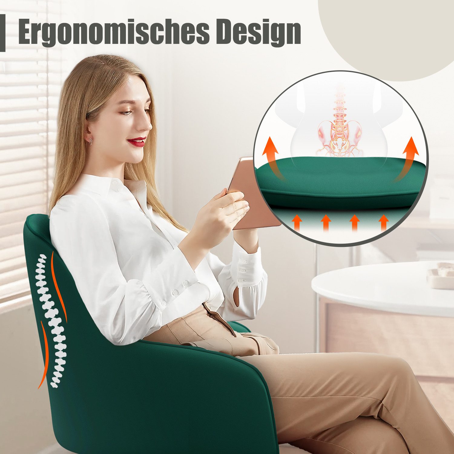 Adormii Bürostuhl Homeoffice Stuhl,Schminkstuhl mit Armlehnen,Drehstuhl mit günstig online kaufen