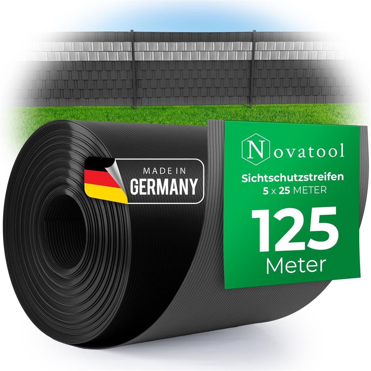 Novatool Doppelstabmattenzaun -, (5-St), Sichtschutzstreifen-Rollen günstig online kaufen