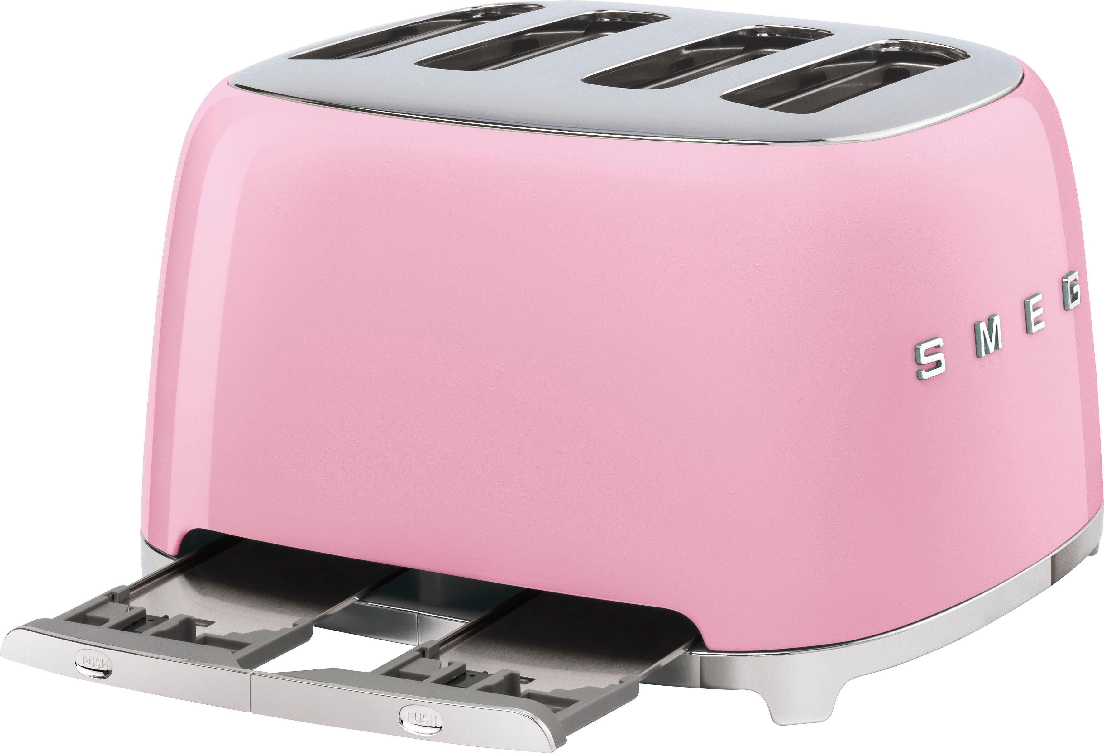 Smeg Toaster TSF03PKEU, 4 kurze Schlitze, 3000 W