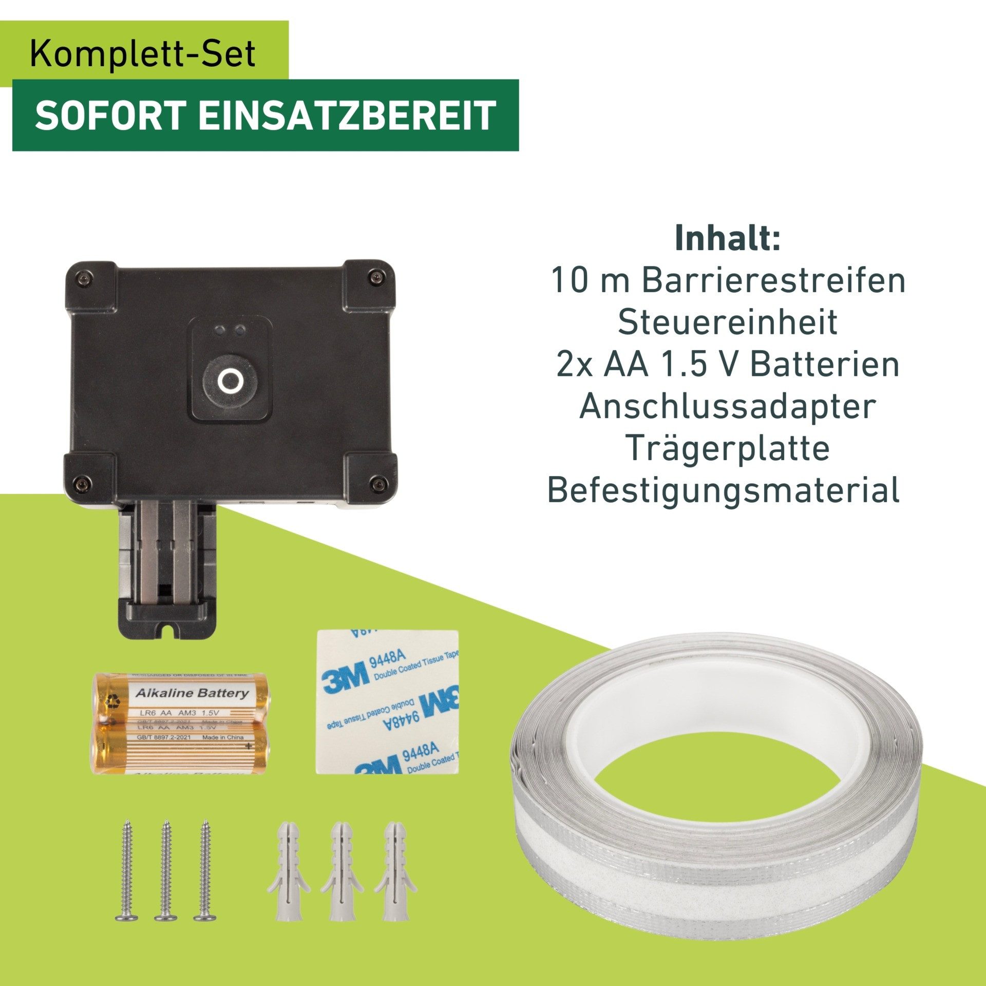 Windhager Elektrischer Schneckenzaun elektrisch inkl. 10 m Barrierestreifen, Schneckenabwehr e-FENCE, 1-tlg., für Hochbeete, Schneckenband selbsklebend