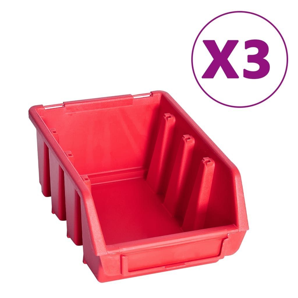 für Kleinteile Werkzeugbox mit Wandplatte 8-tlg. vidaXL Behälter-Set Schwarz Rot