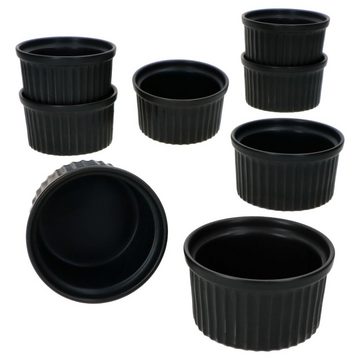 MamboCat Servierschale 8er Set Creme Brulee Schale NERO 9x5cm schwarz - 24302121, Steingut