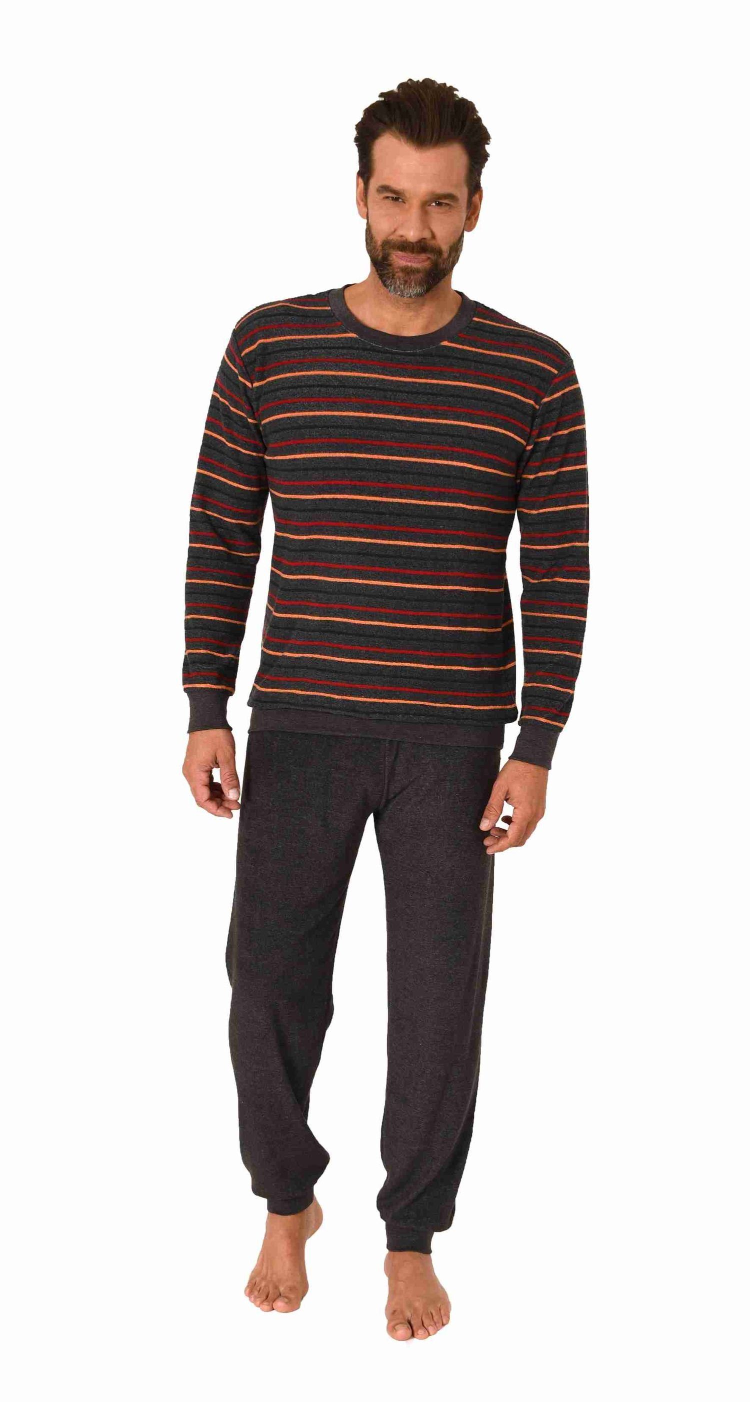 Normann Pyjama Herren langarm Frottee Schlafanzug günstig online kaufen