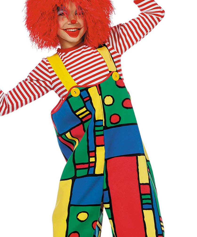Karneval-Klamotten Clown-Kostüm Kinder bunte Clownshose Zirkus Kinderkostüm, Clown Kostüm Narre Pierrot Harlekin Junge Mädchen Gruppenkostüm
