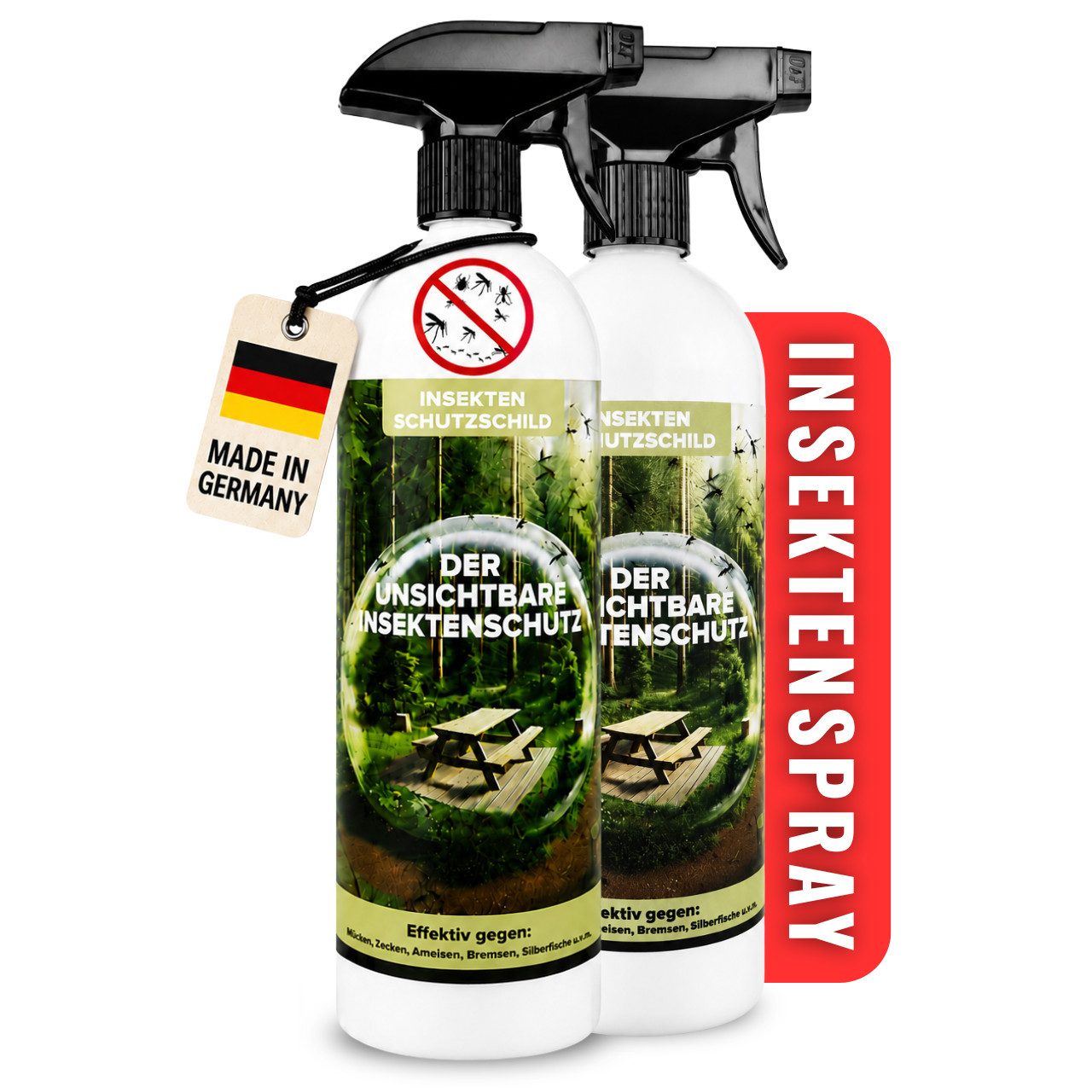 BlueCraft Insektenspray Effektiver Insektenschutz für Oberflächen & Umgebung - Ungezieferspray, 2-St., 2x 750 ml, Langzeitschutz gegen Mücken, Zecken, Ameisen, Spinnen im Haus, Garten