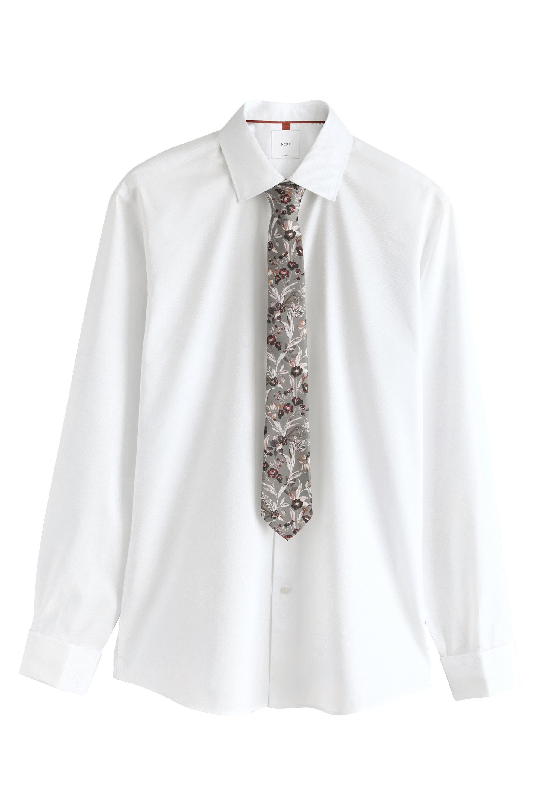 White/Rust Orange Floral