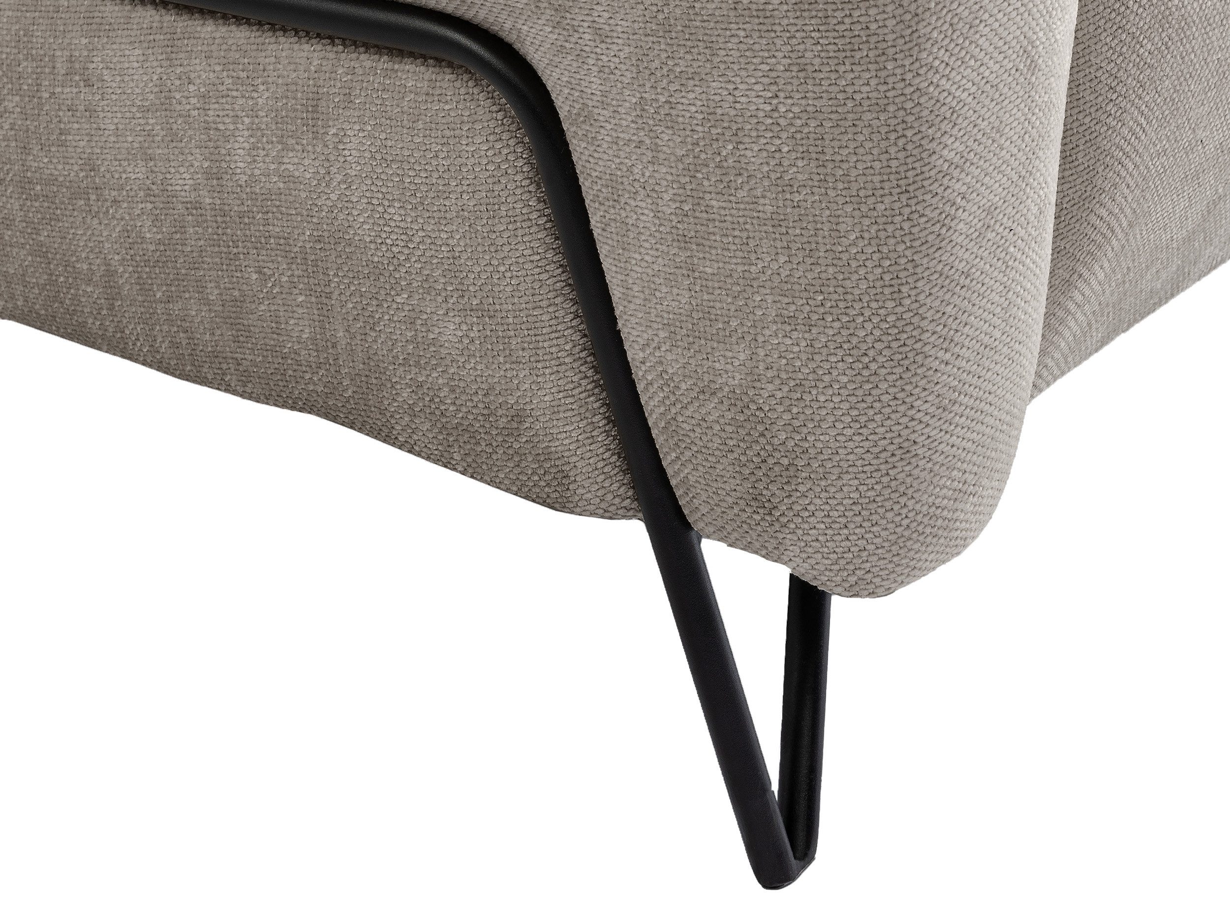 Beautysofa Ecksofa mit Metallbeine in Schwarz VOLARE L, ohne Schlaffunktion, mit höchstem Sitzkomfort – Bild 5 von 5