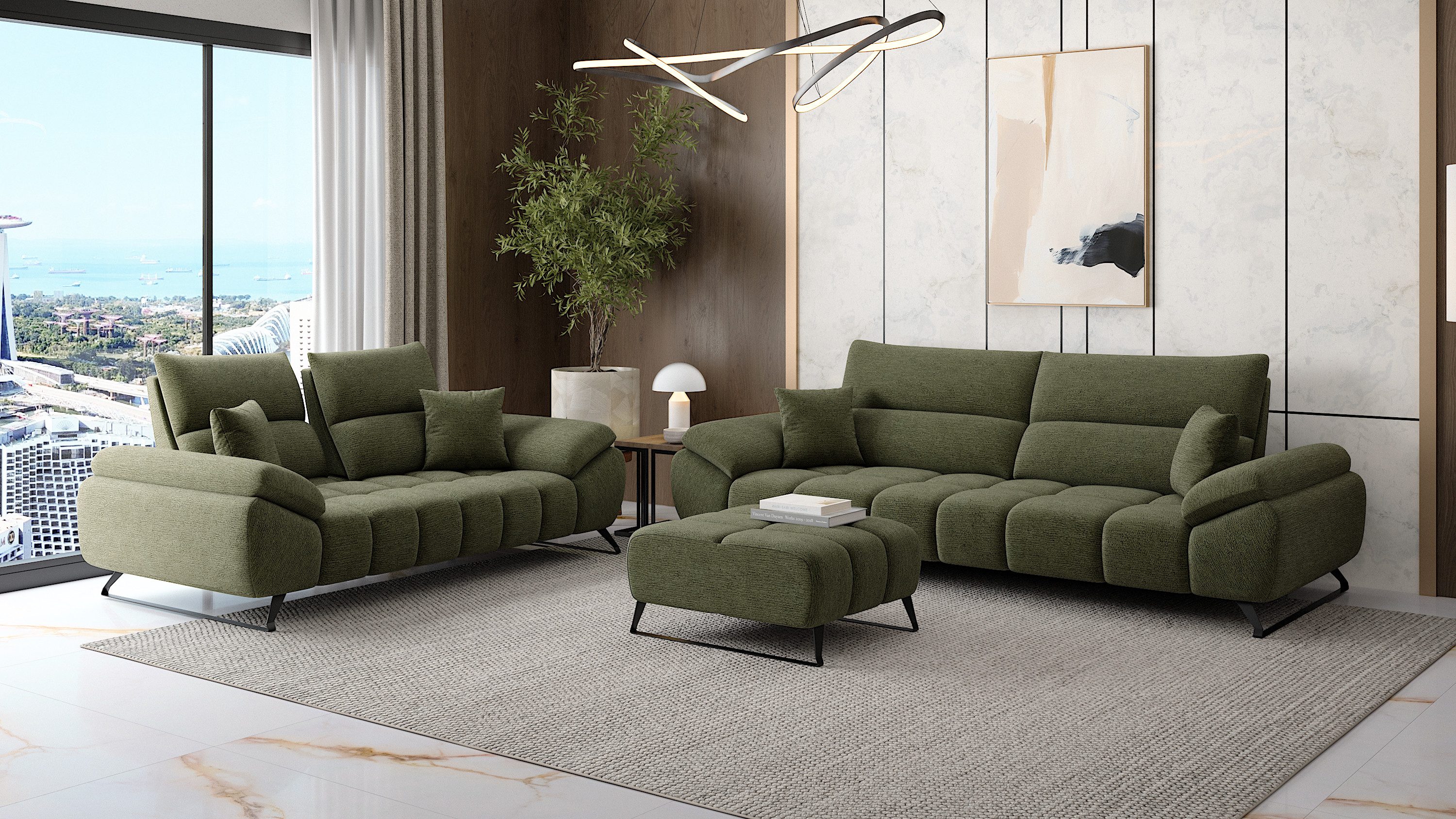 Möbeldreams Polstergarnitur Sofa-Set Ruby – Bouclé-Struktur, günstig online kaufen