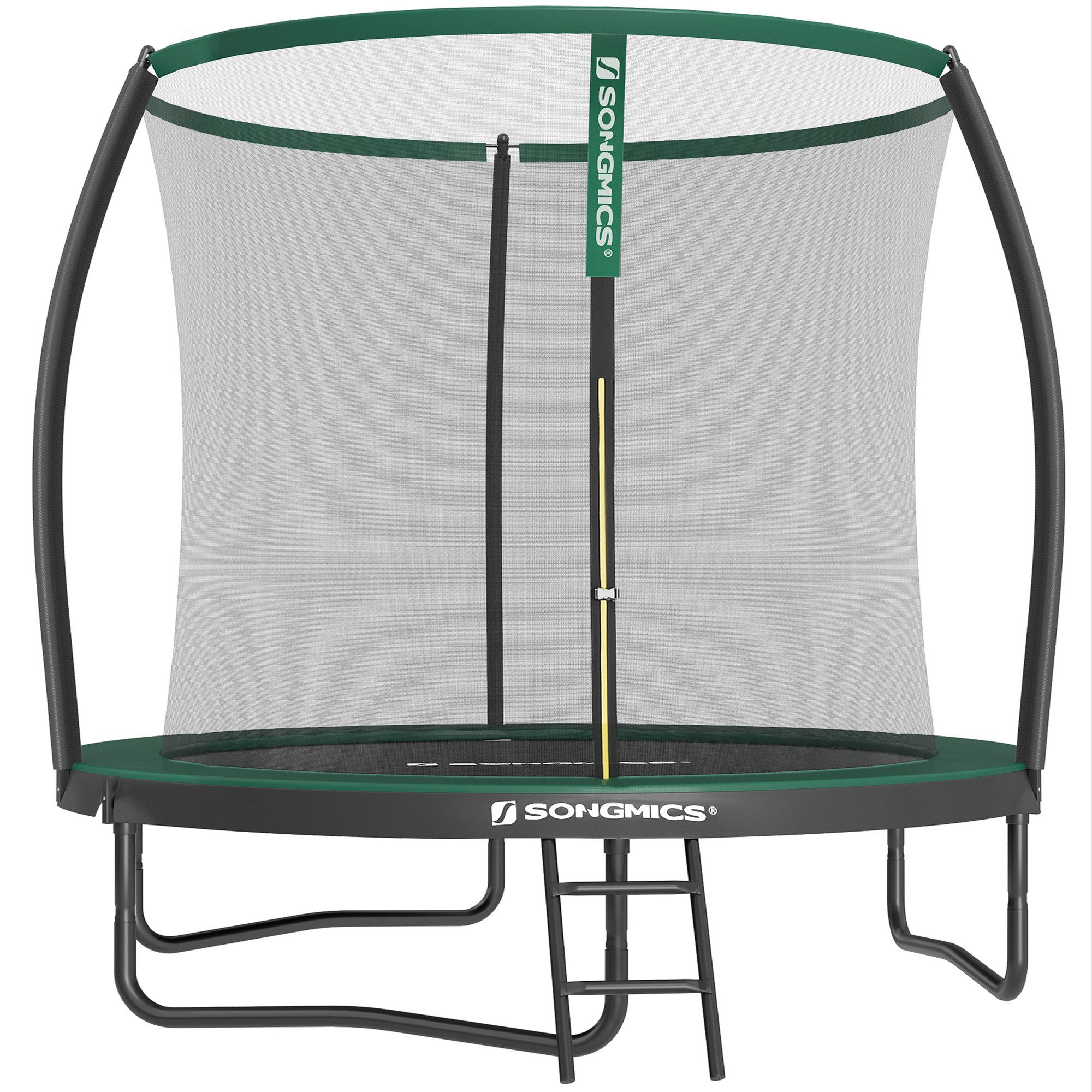 SONGMICS Gartentrampolin Ø 244/305/366/427 cm, Ø 244 cm, bis zu 80-150 kg belastbar, Trampolin mit Leiter und Sicherheitsnetz
