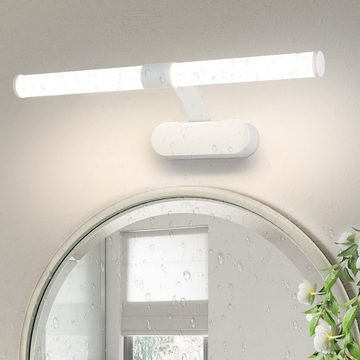ZMH Spiegelleuchte Bad 40CM - Spiegellampe Badezimmer 6W Schlafzimmer, LED wechselbar, Neutralweiß, 4000K Badlampe Weiß Wandleuchte für Keller Bad, Weiß