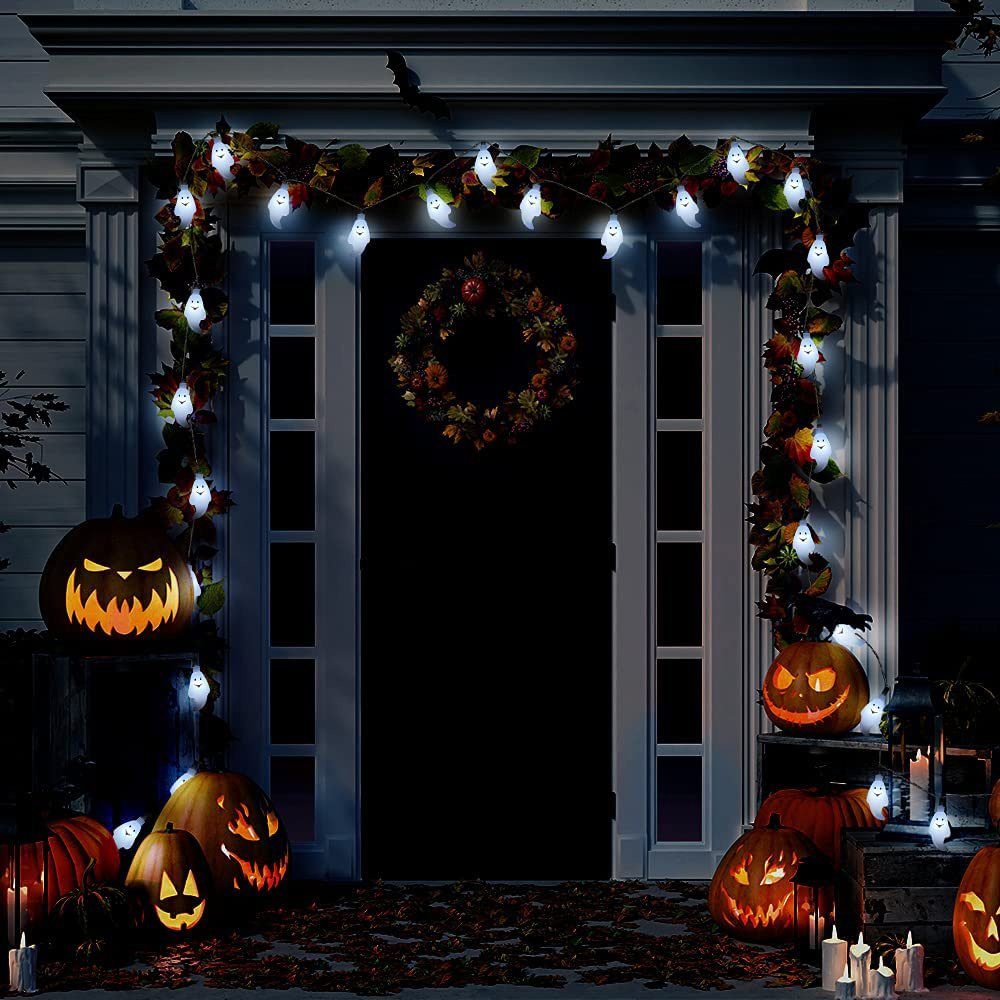 Rosnek LED-Lichterkette Halloween-Thema, Geist/Fledermaus/Spinne, batterieb günstig online kaufen