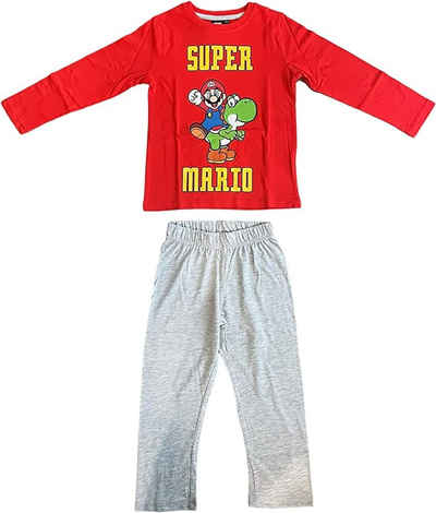 Super Mario Pyjama SUPER MARIO langer Kinder Schlafanzug Jungen 104 116 128 140 152
