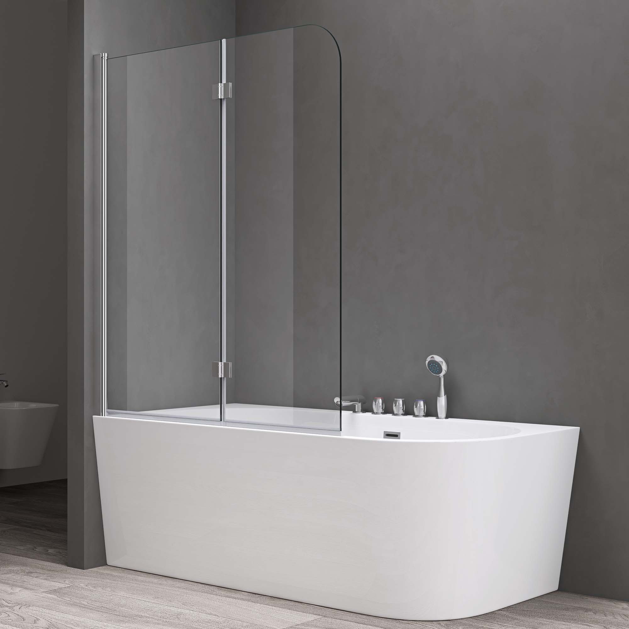 doporro Duschwand für Badewanne Badewannenaufsatz inkl. günstig online kaufen