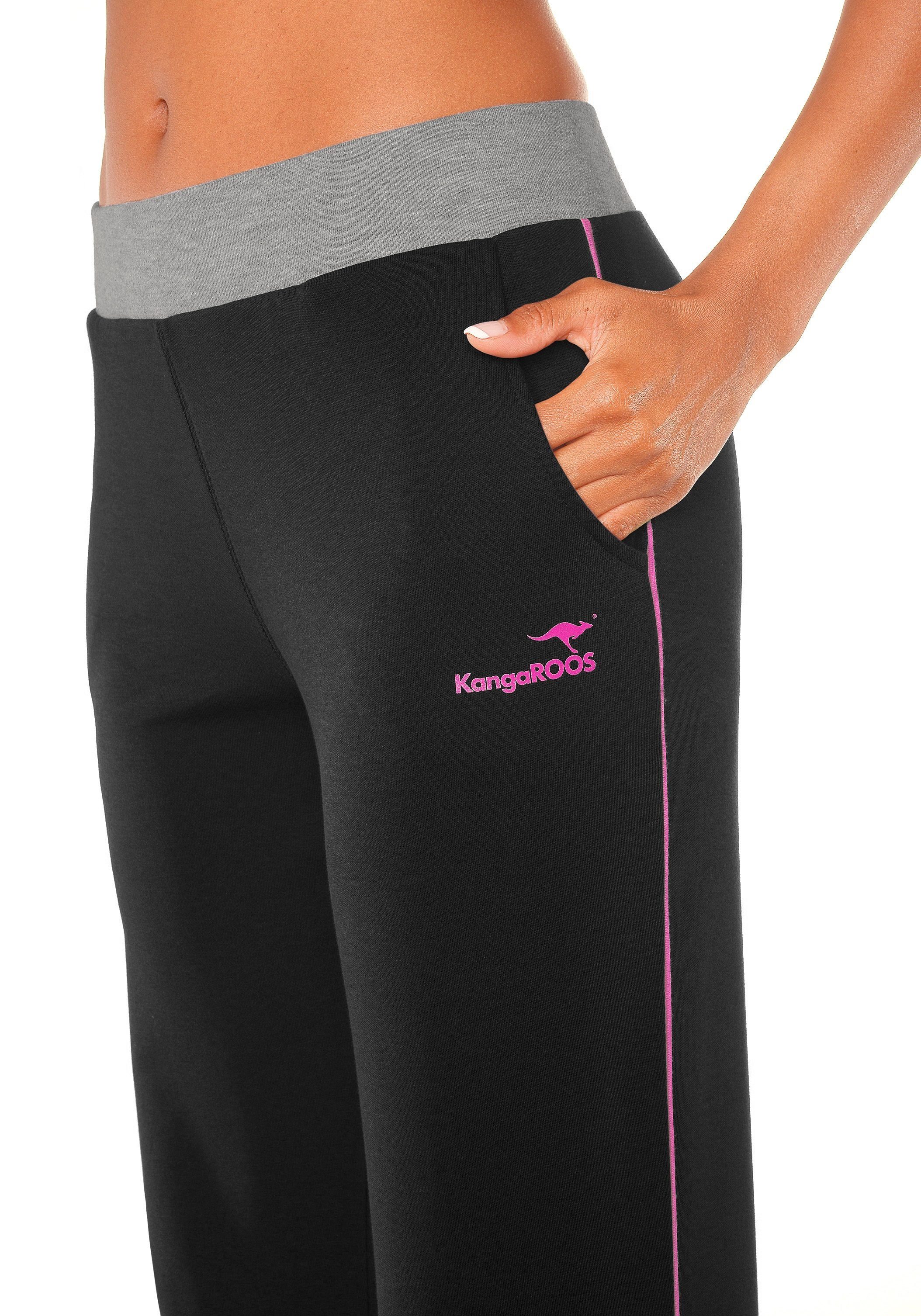KangaROOS Relaxhose mit breitem Bund, Loungewear, Loungeanzug