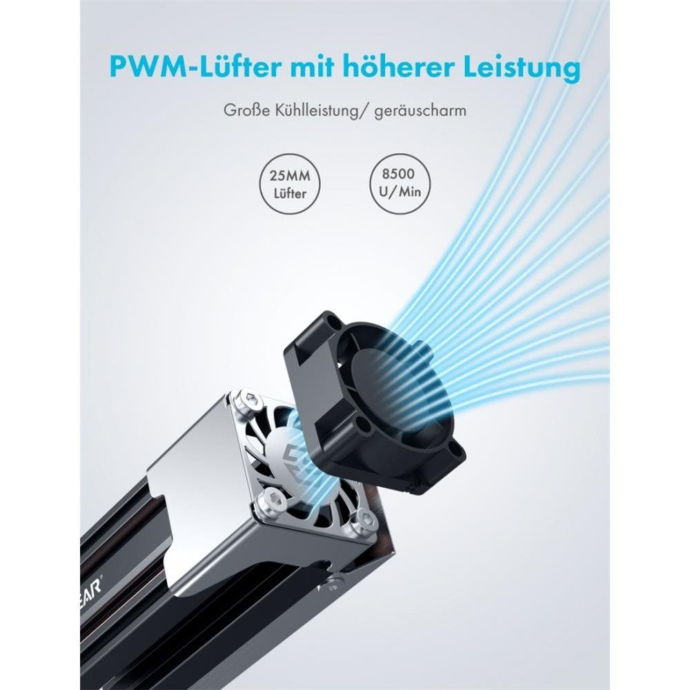 GRAUGEAR Computer-Kühler Heatpipe Kühler für M.2 2280 SSD, Kühlkörper für M.2 SSD, SSD mit PWM Lüfter, regelbar, schwarz