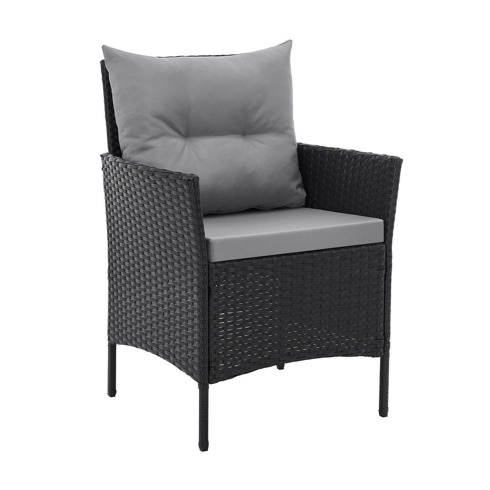 SVITA Garten-Essgruppe DALLAS, Polyrattan, 4-teilig, Outdoor Set, 2 Sessel, 2er-Sofa, Esstisch – Bild 3 von 5