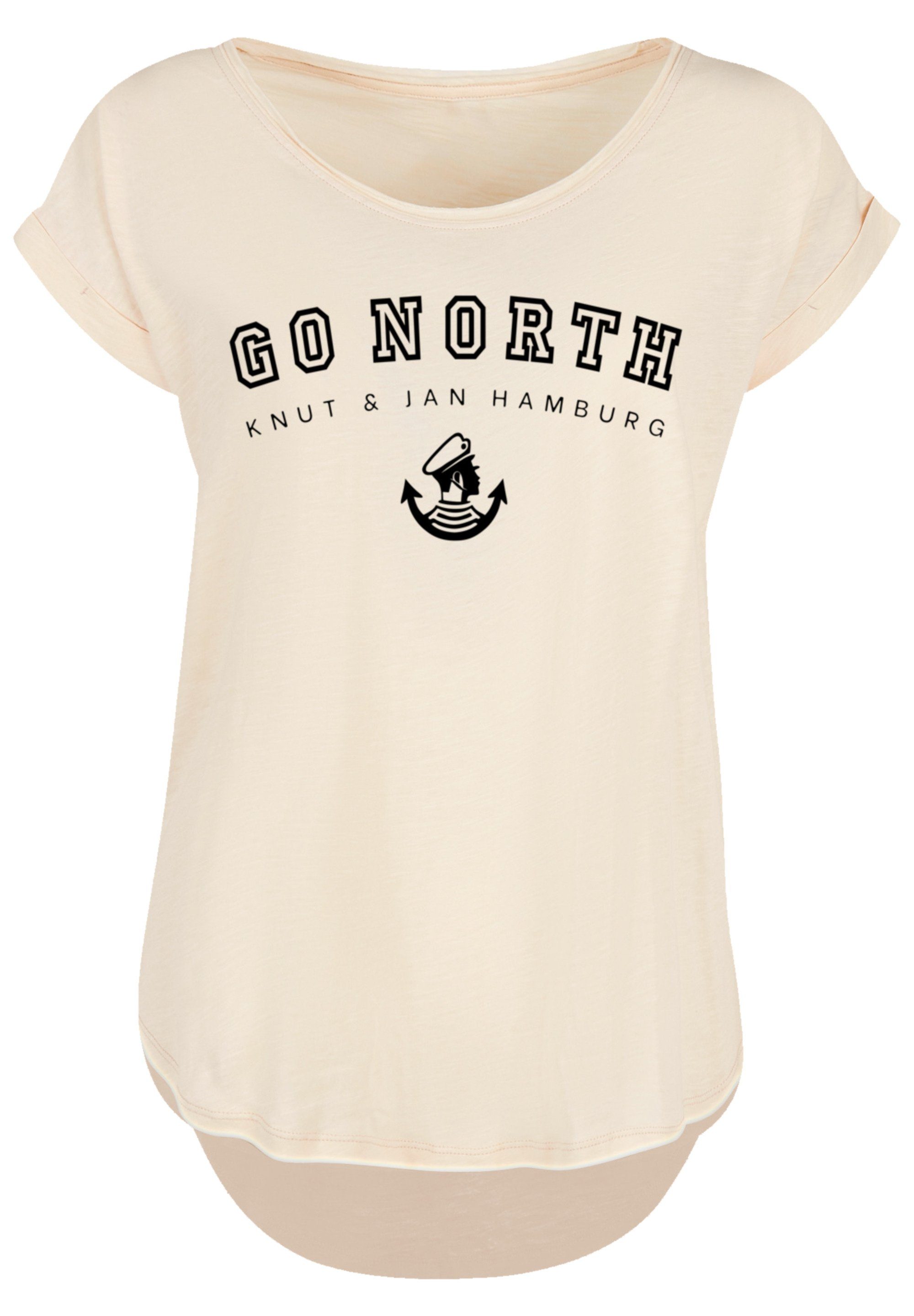F4NT4STIC T-Shirt PLUS SIZE Go North Print, Sehr weicher Baumwollstoff mit  hohem Tragekomfort
