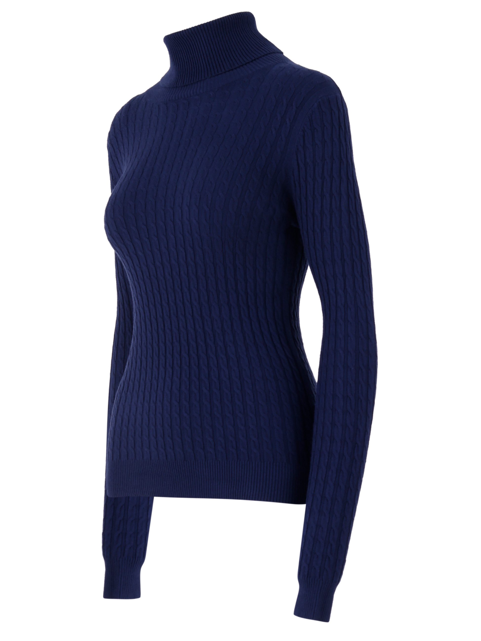 YC Fashion & Style Rollkragenpullover One Size, Zopfmuster, verschiedene Farben in Unifarbe
