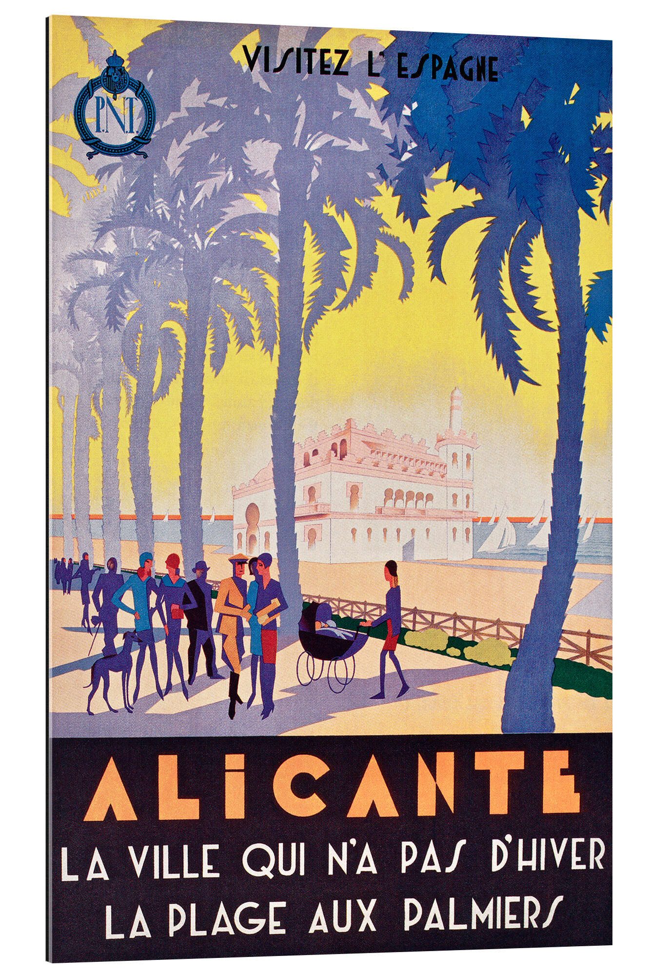 Posterlounge XXL-Wandbild Vintage Travel Collection, Alicante (französisch), Vintage Illustration